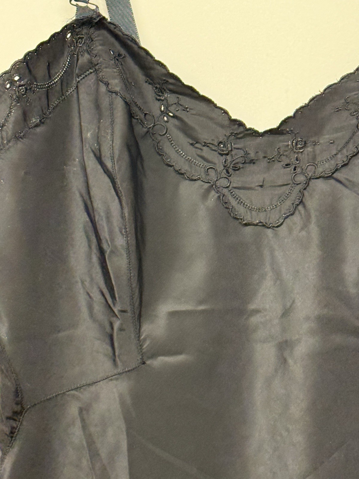 1950’s BARBIZON CONTURA Tafredda Full Slip Black With Stretch Sides Size 13