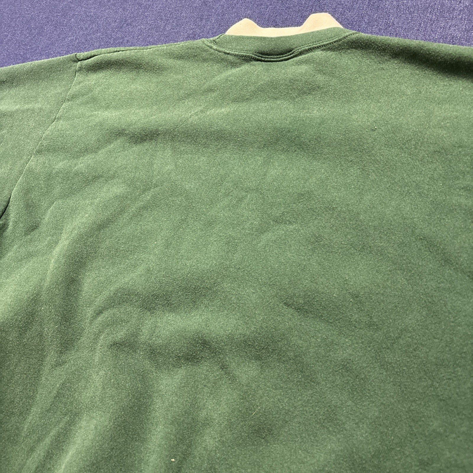 Vintage 90s Endless Designs Embroidered Cat Sweat Shirt Green L USA