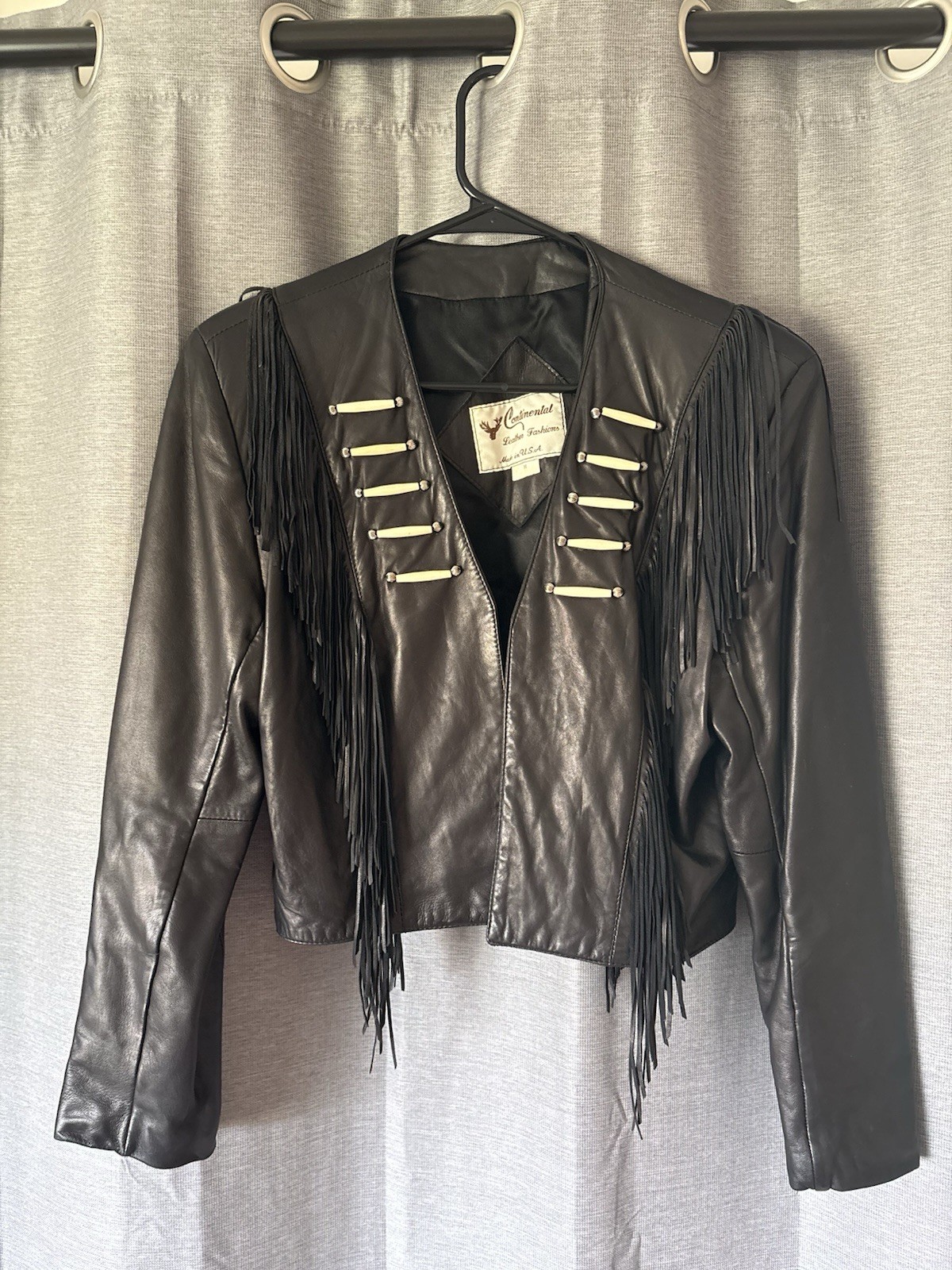 Vintage Continental Leather Fashions Fringe Jacket Mint sz M