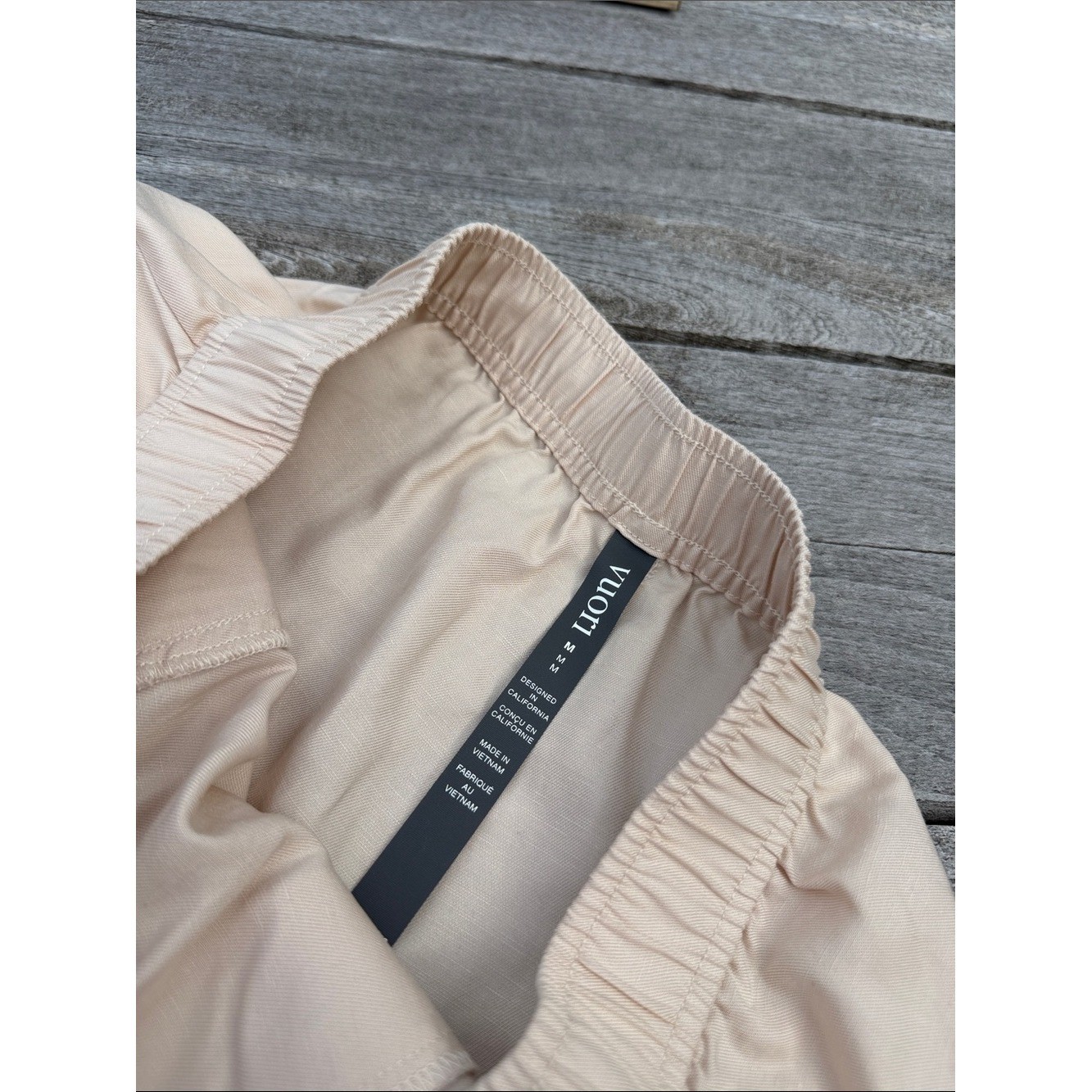 Vuori Trestles Twill Short Sand Size Medium NWT Linen Blend Pull-On Shorts