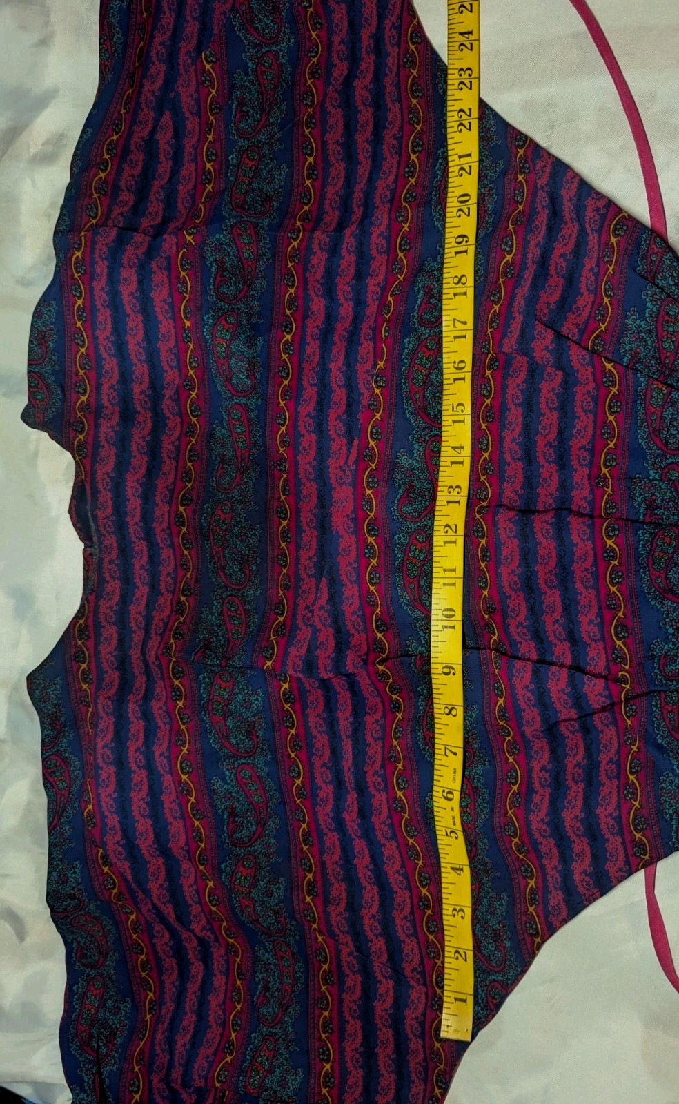 PELLINI By VON BRAMLETT Navy Blue Hot Pink SECRETARY Dress PAISLEY Vintage 80’s
