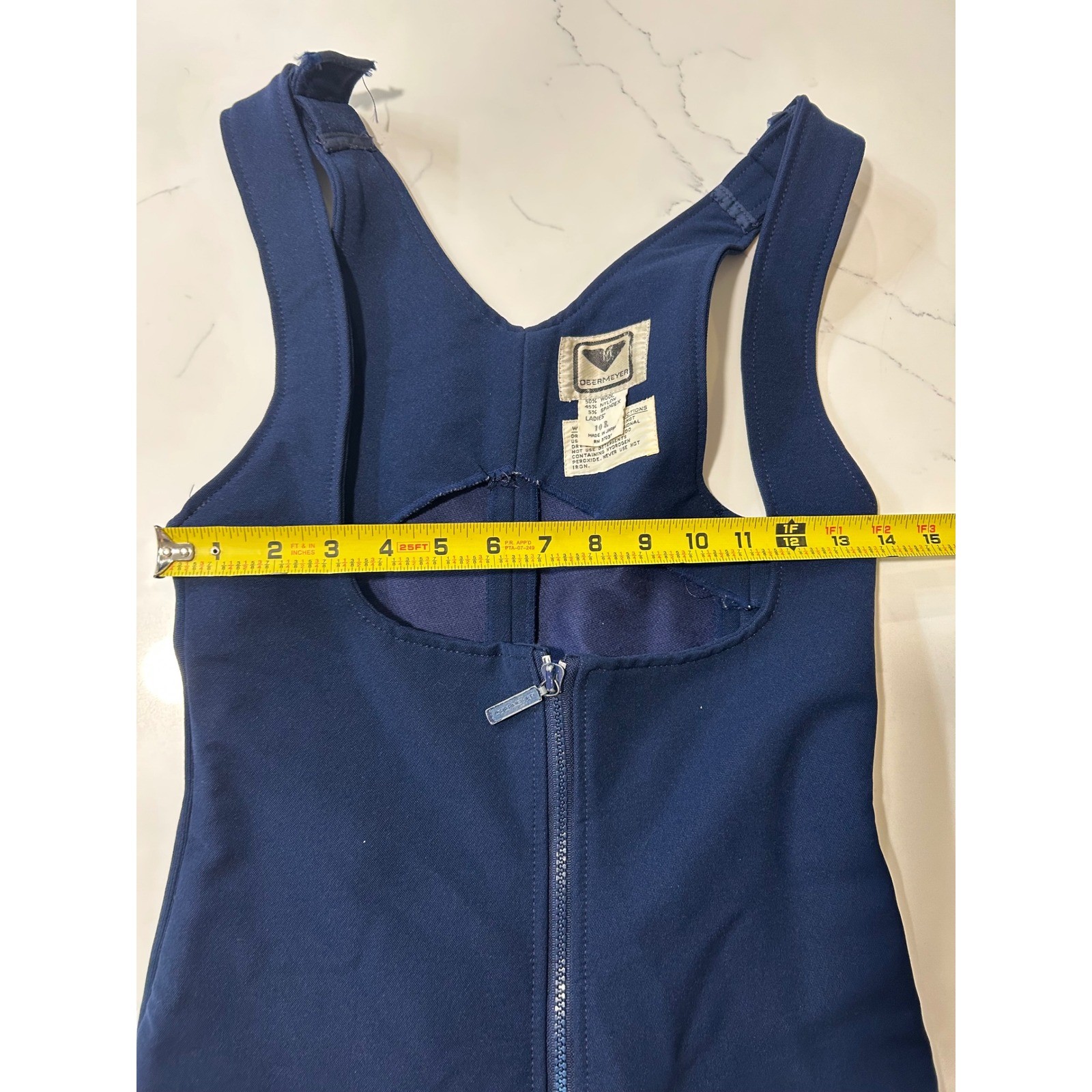 Obermeyer Vintage Navy Blue Wool Blend Ski Bib Jumpsuit Womens Size 10R RN 37037