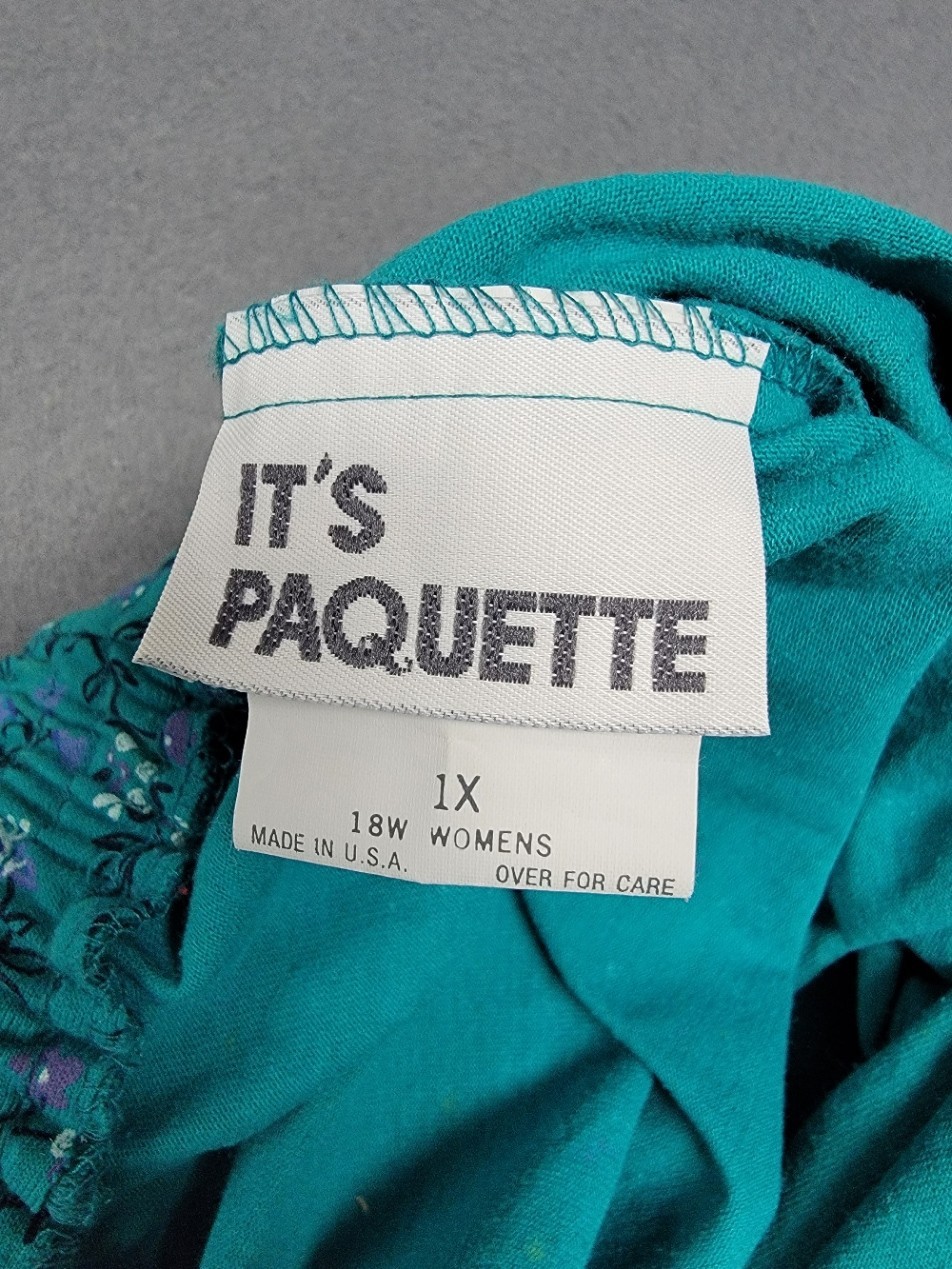 VINTAGE~IT’S PAQUETTE~ Skirt Suit Woman’s 2X Top~1X Skirt Padded 80’s GrannyCore