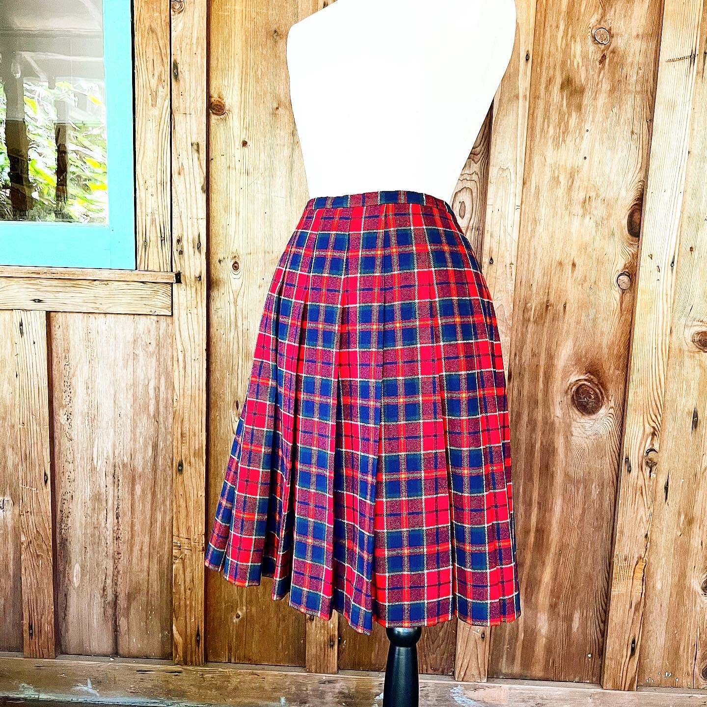 RARE PENDLETON SET 60’s 60s Vintage Red Plaid Wool 49er Jacket Pleated Skirt M L