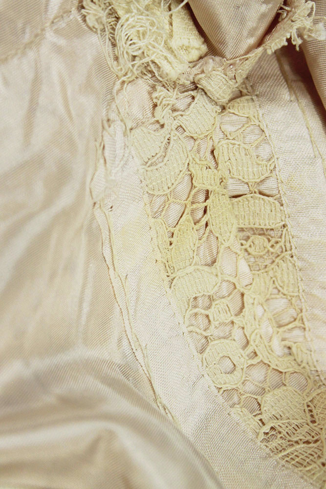 Vintage 50s Dress Jacket Set Sz S Ivory White Beige Champagne Wedding Gown