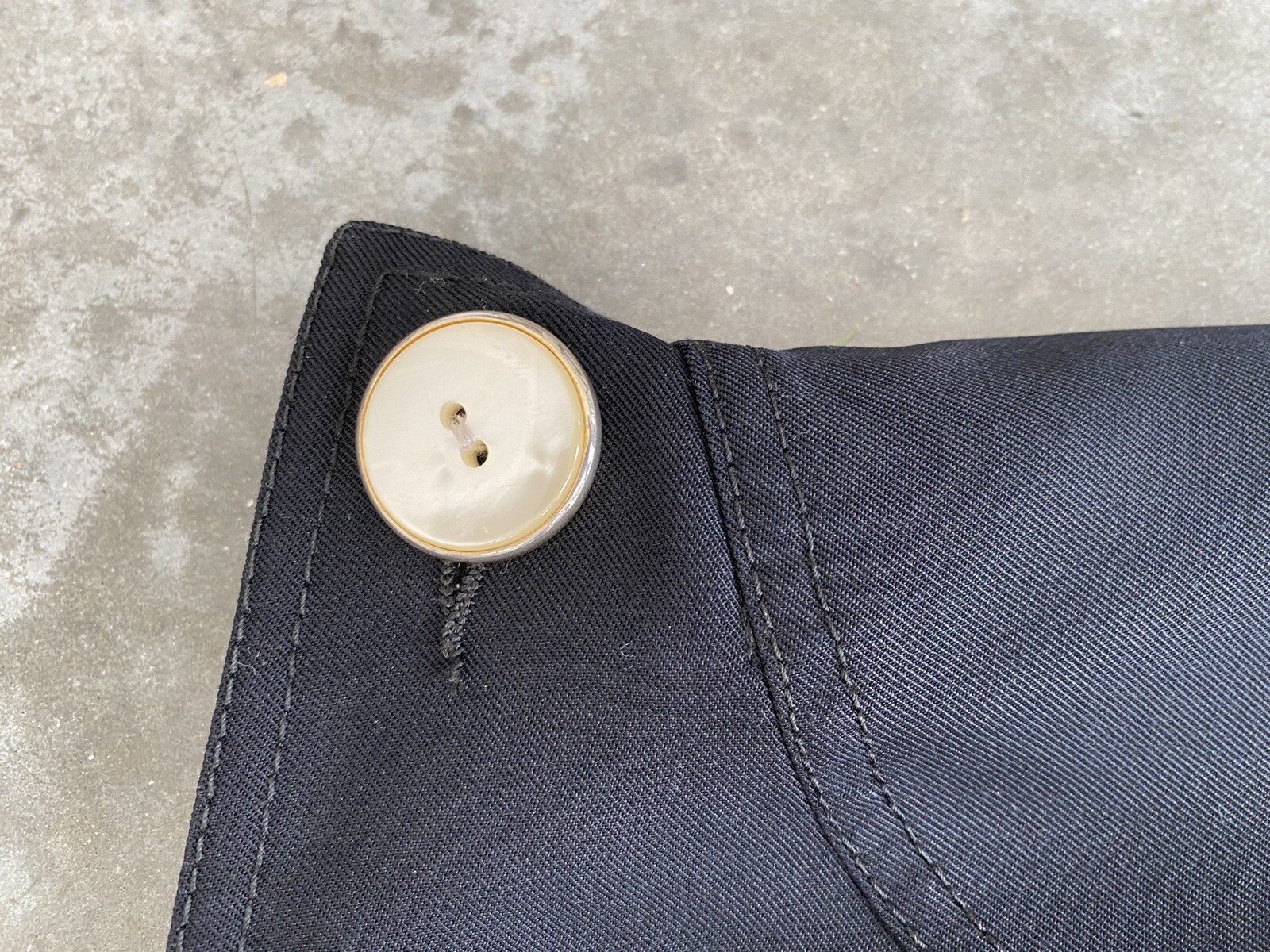 Vintage Valentino Skirt Black Wool Wiggle Moonstone Buttons Pencil 44 / US 10