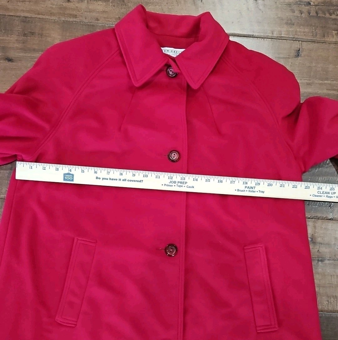 Vintage 70s Kashmiracle Wellington Red Coat Tea Length Fully Satin Lined L/XL