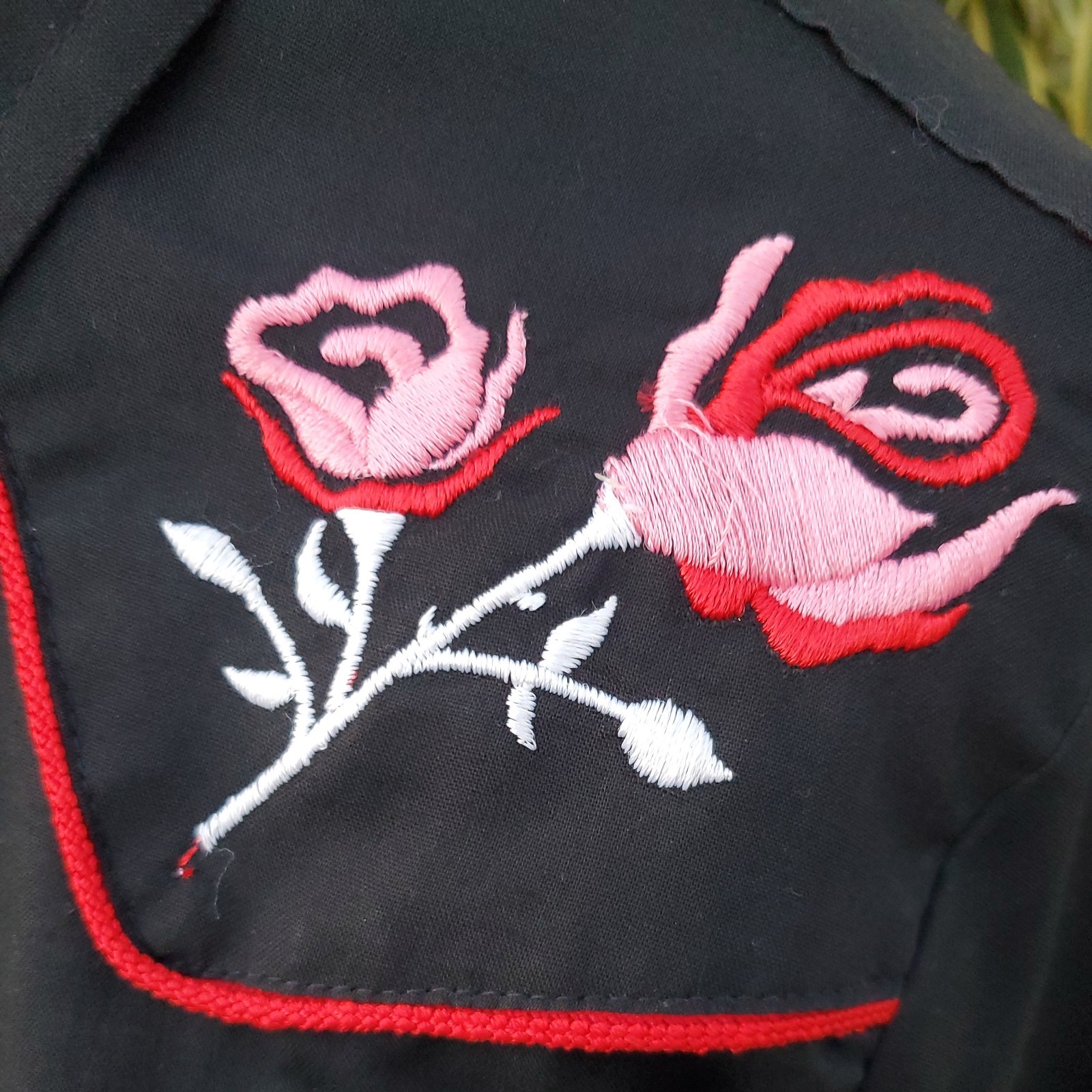 Vtg 70s Cee Dee Western Shirt Size 38 15/16 Womens Floral Western Embroider Snap