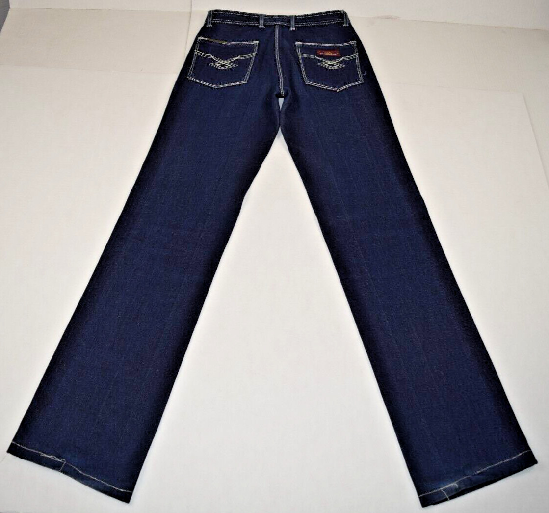 Vintage Jordache Jeans 28 x 33 70s Blue Wash White Stitch Straight Leg Made USA