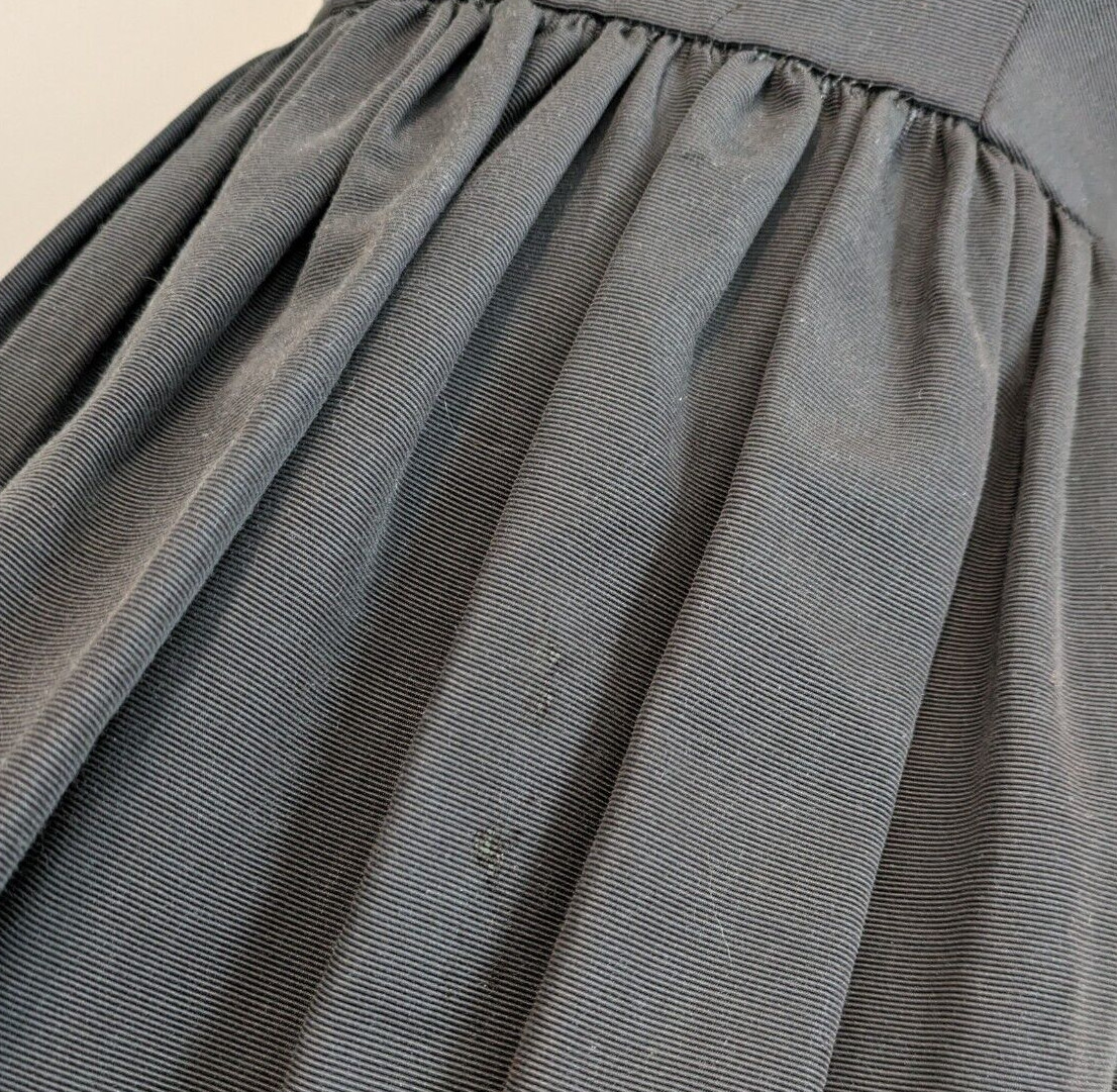 Vtg 70s Oggee By Rizkallah Black Faille Gold Tea Dress ASO Sarah Jessica Parker