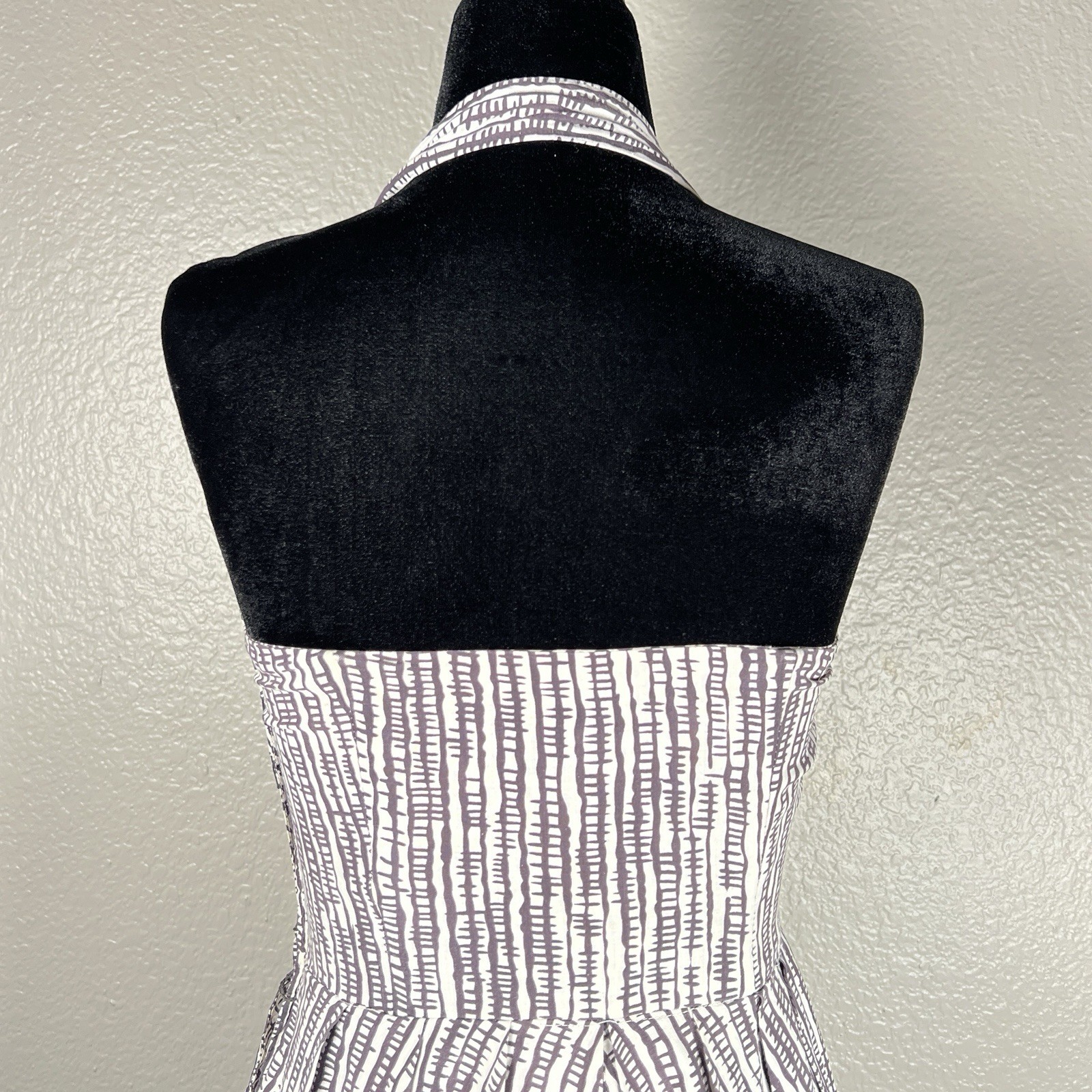 Vintage 1950s Sz 2P Black & White Full Skirt Halter Party Dress Rockabilly+Vest