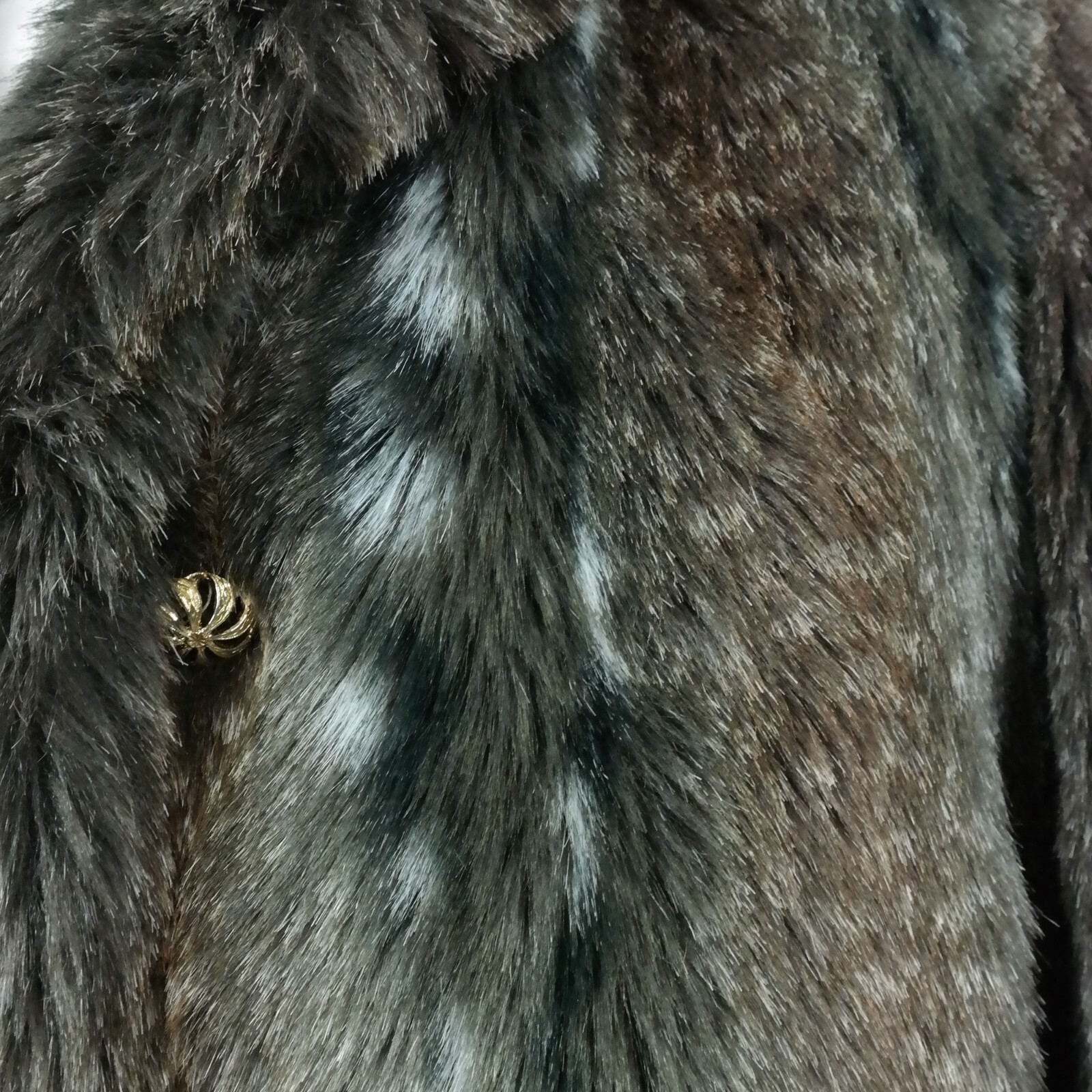 VTG 60s Tissavel France Country Pacer Faux Fur Coat Animal Print Womens Sz 16 XL