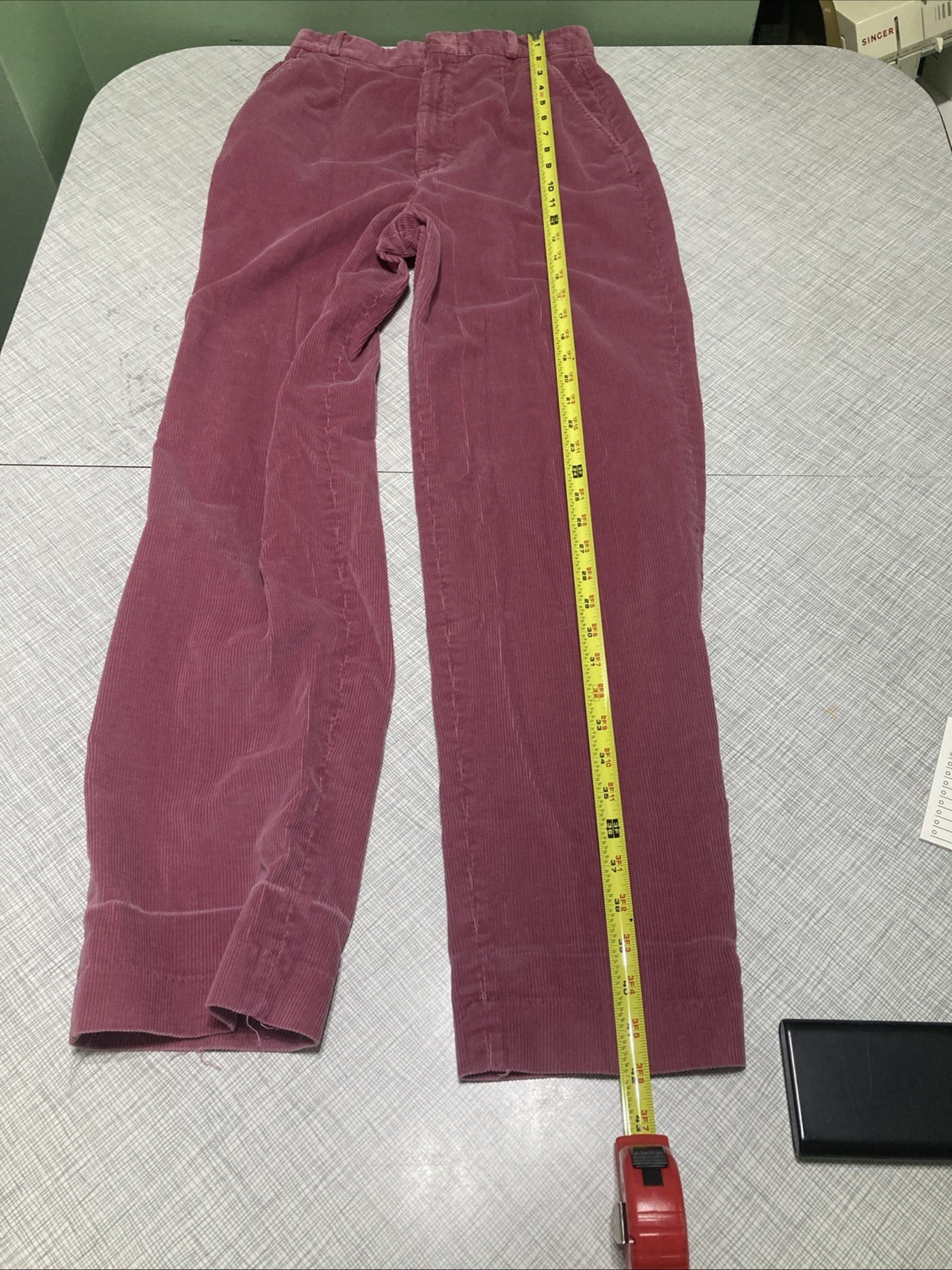 Vtg 80s Palmettos Pink Mauve Corduroy Pants Pleated Mom Trousers High Waist XS