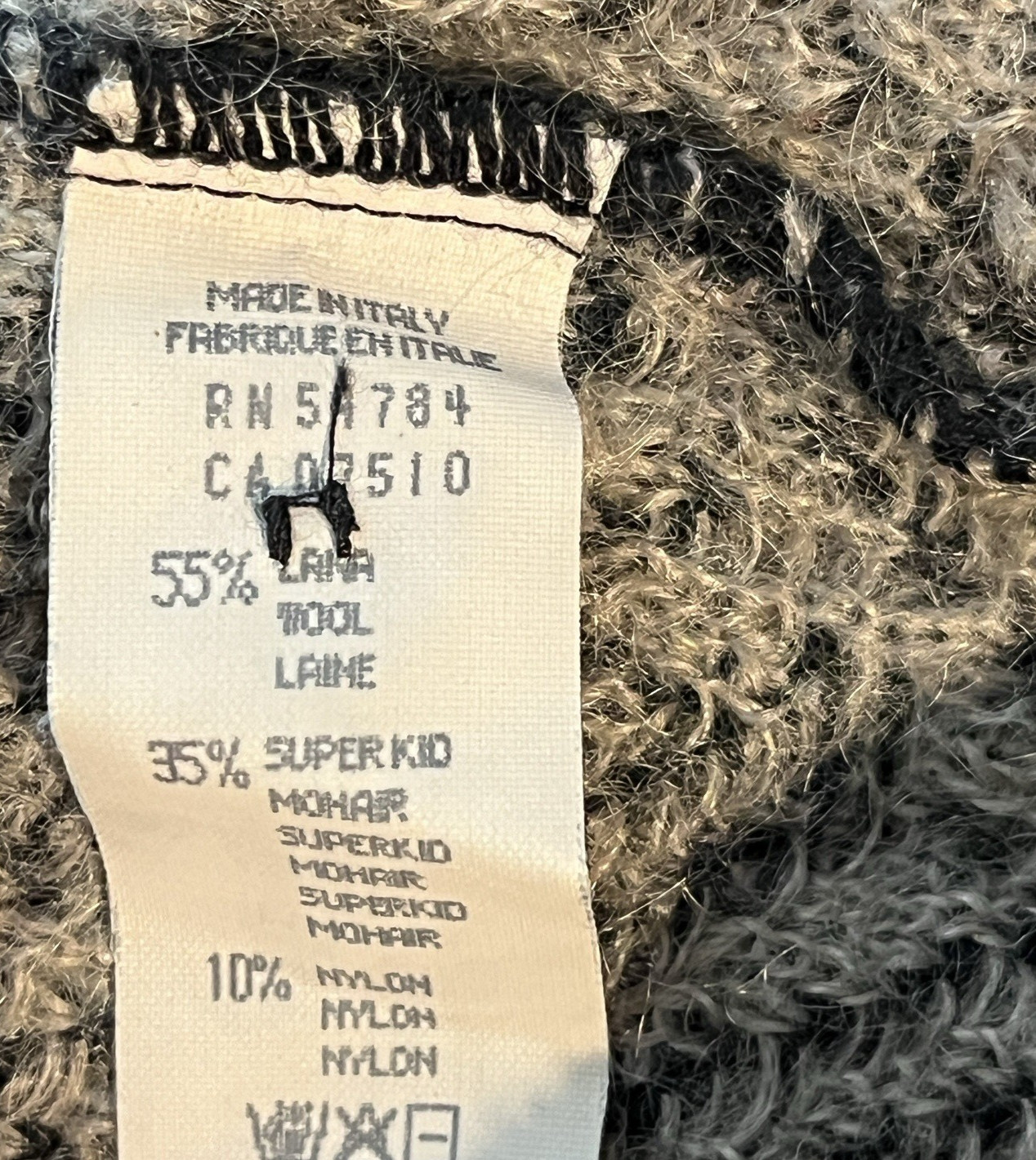 VTG 90s Georgio Armani Collezioni Women’s Sweater Wool Mohair Blend Gray Size 10