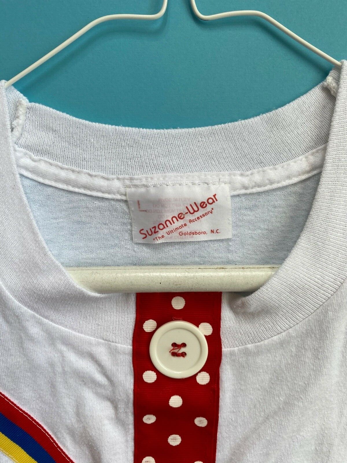 Vintage 80’s Homemade Clown T shirt Youth L or Women XS/S Very weird Ribbon OOAK