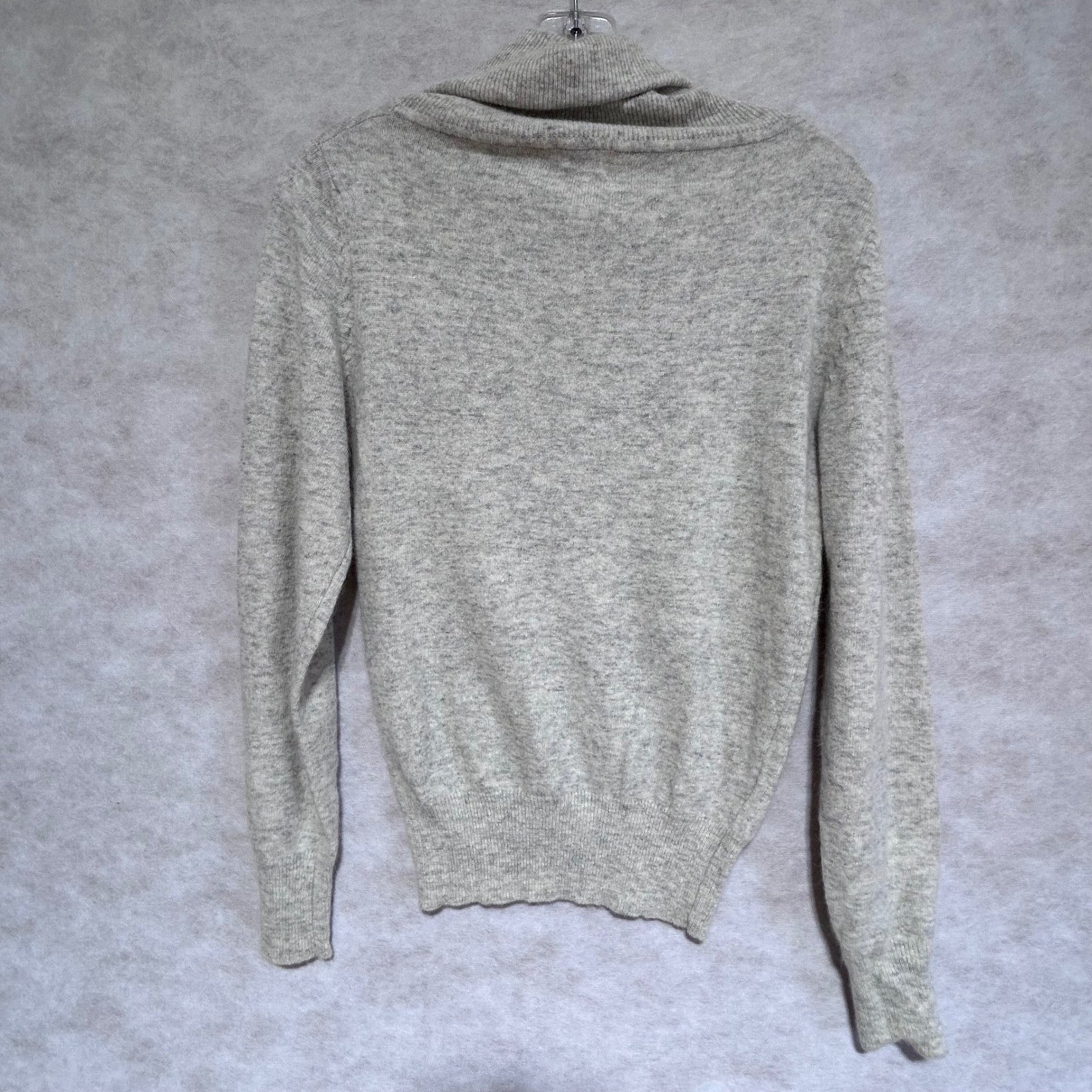 Cheryl Tiegs Vintage Gray Lambswool Angora Cowl Neck Sweater Womens Small 20021