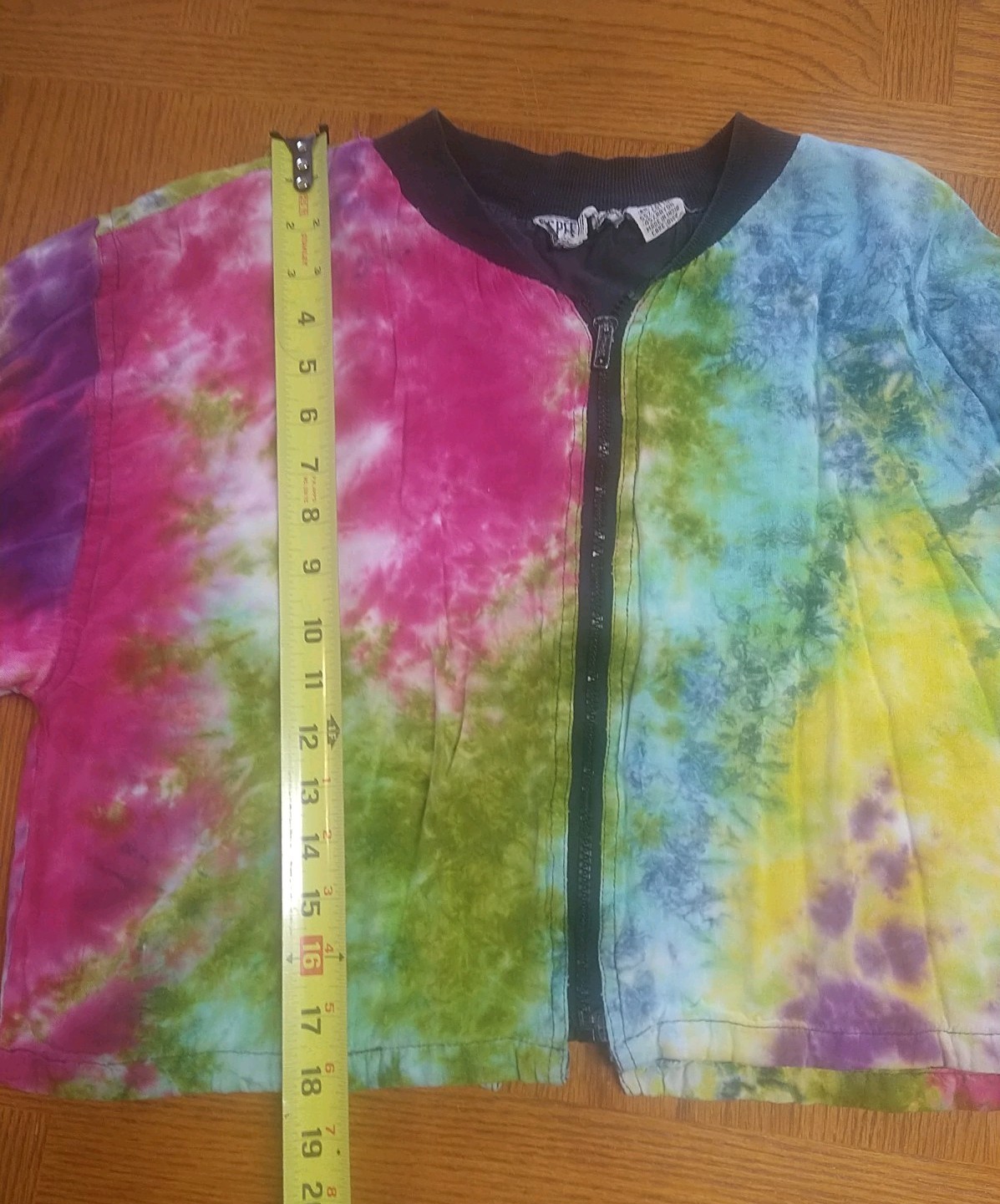 Vintage Tie-dye Cropped Jacket ~*SPEED LIMIT* SZ M *80’S/90’S* Holes in back*