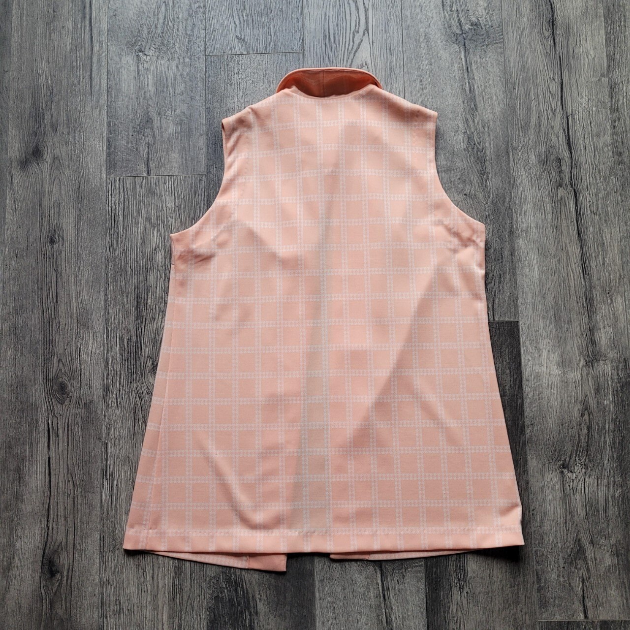 Vintage 50’s 60’s Smarty Togs of Texas Dress & Vest Set Coral Checked Women’s 22