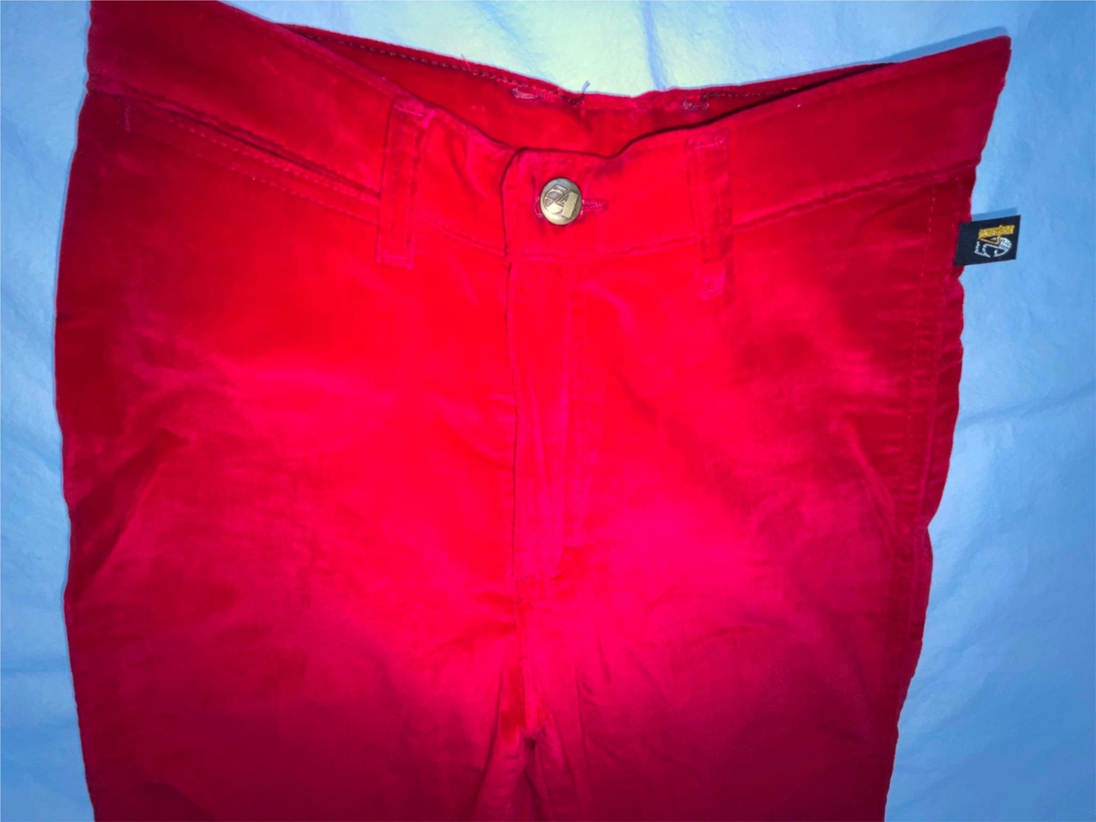 VTG 70S 80S WOMENS 25 X 32 STUDIO 54 DISCO RETRO RED VELOUR FASHION JEANS PANTS