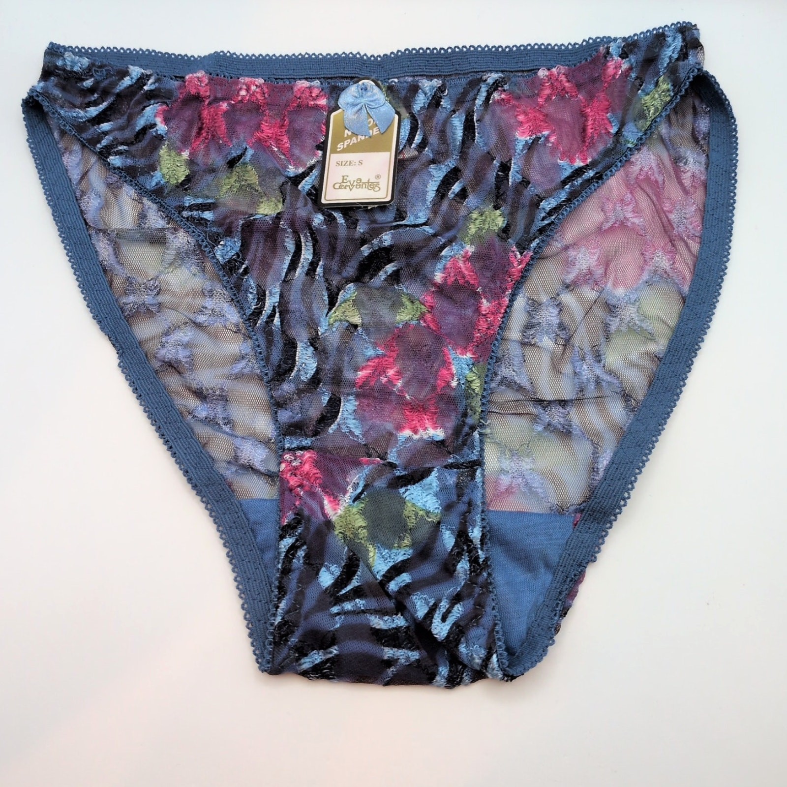VTG NWT 90s Sheer High Rise Lace Zebra Panties Underwear Small Eva Cervantes