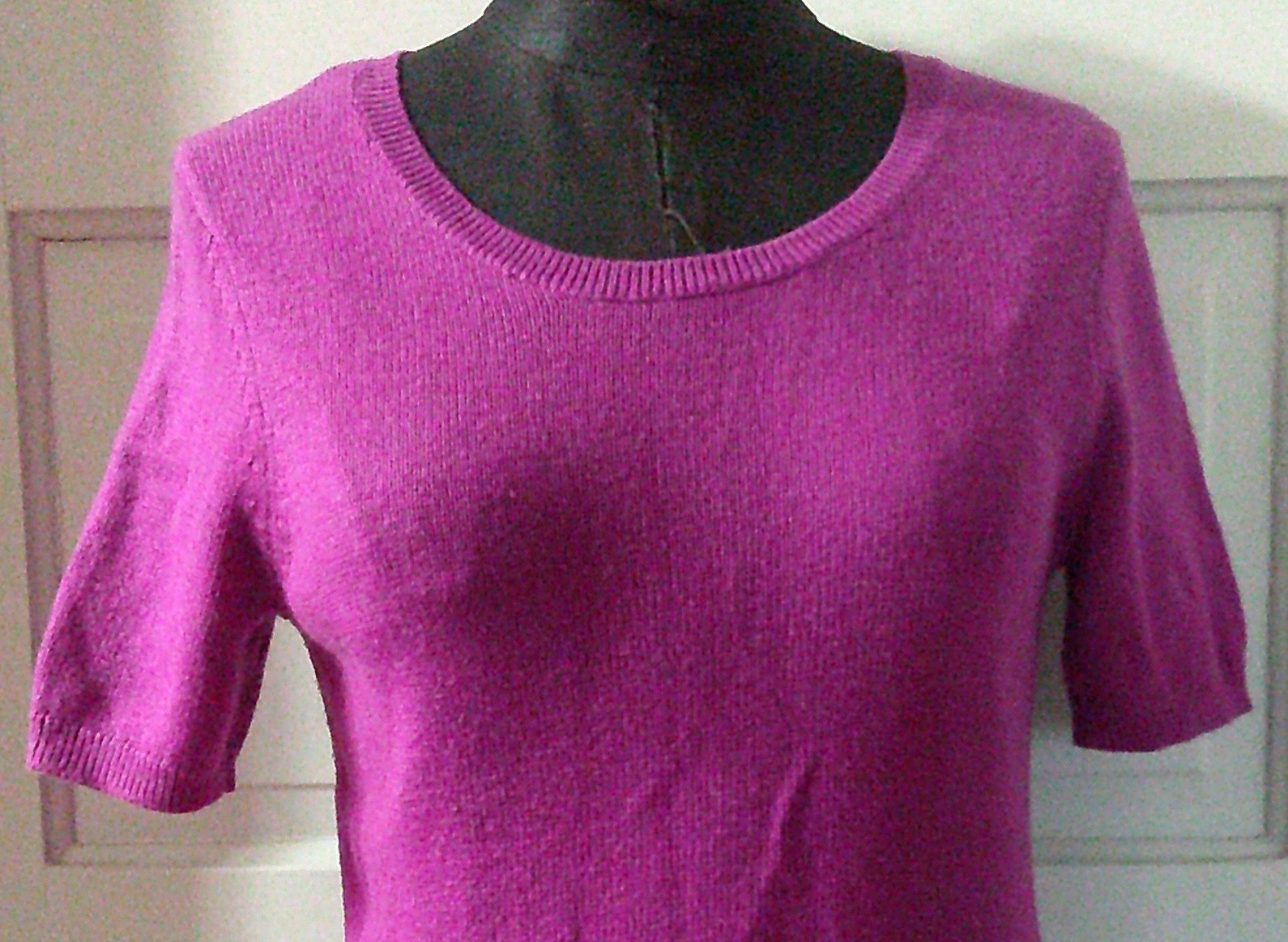 90’s GAP Fuscia Pink Purple WOOL Blend SS Sweater Top S