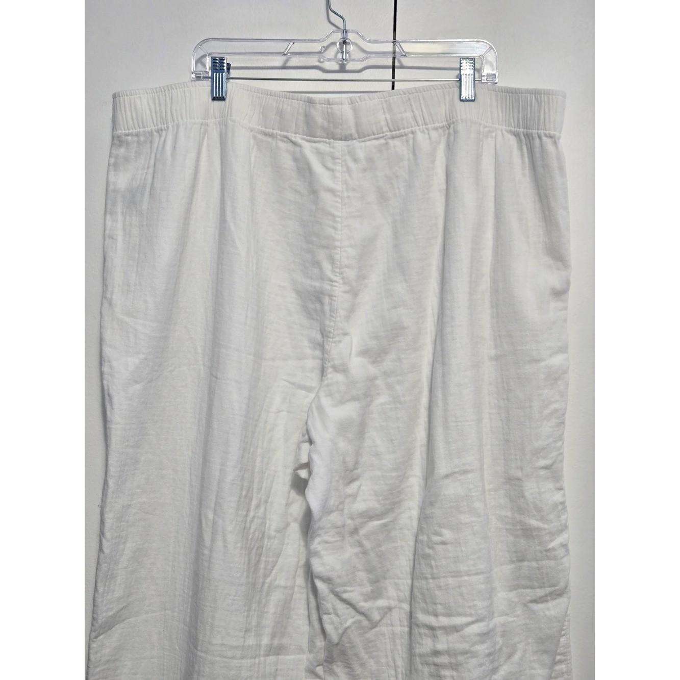 Old Navy 2X White Cotton Gauze Wide Leg Pants Plus Size Beach Coastal