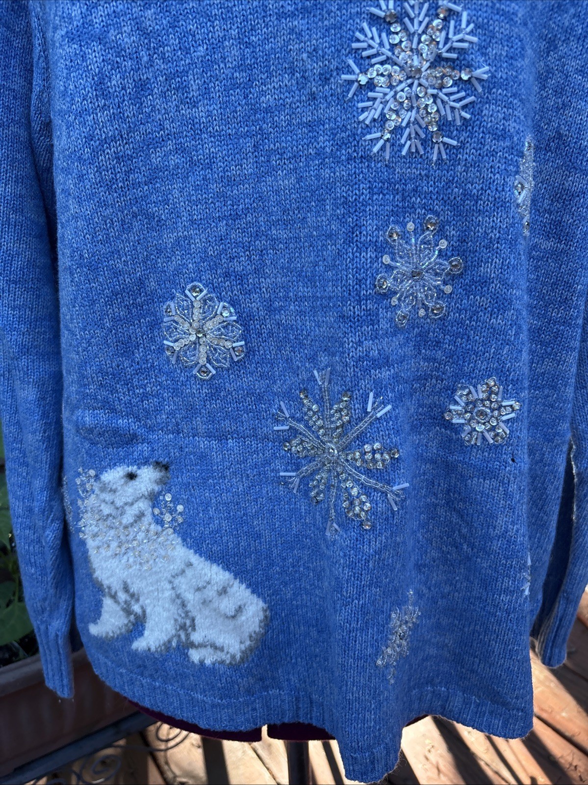 Vintage Marisa Christina Polar Bear Snowflake Turtleneck Christmas Sweater – XL