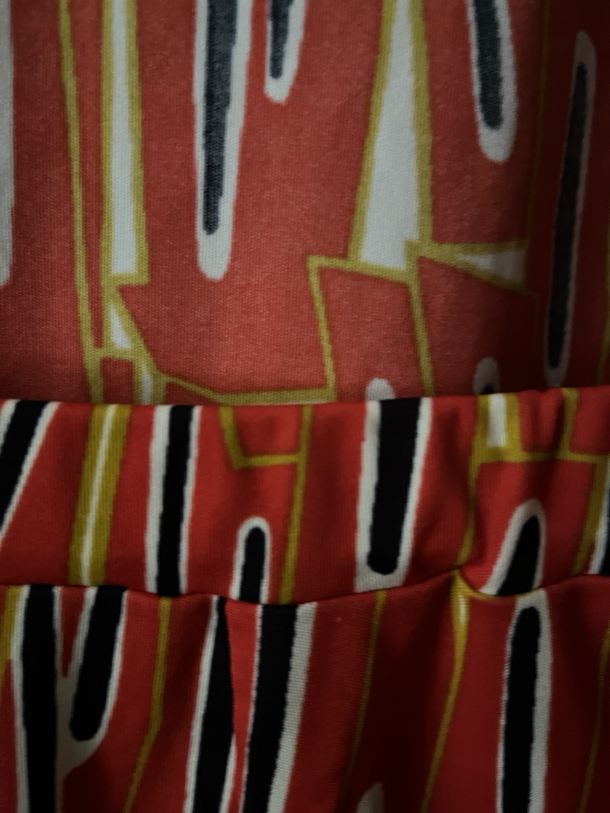 Roberto Firense Italy 70s Skirt and top set polyester orange black white Sz 8