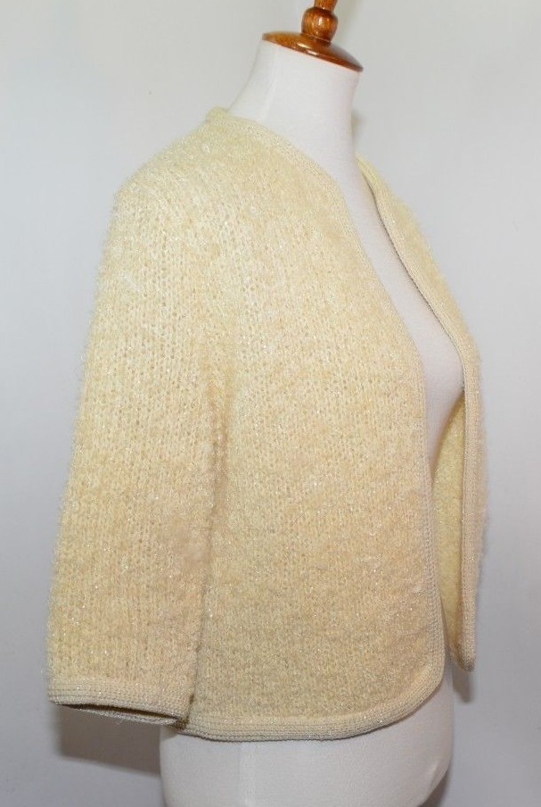 VTG Milrank Sweater Cover Up Mother of the Bride Glittery Sparkle Womens L USA