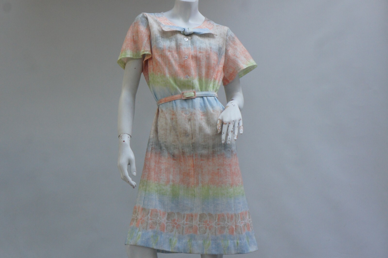 Vintage 50s Belted Sheer Dress By Berkshire