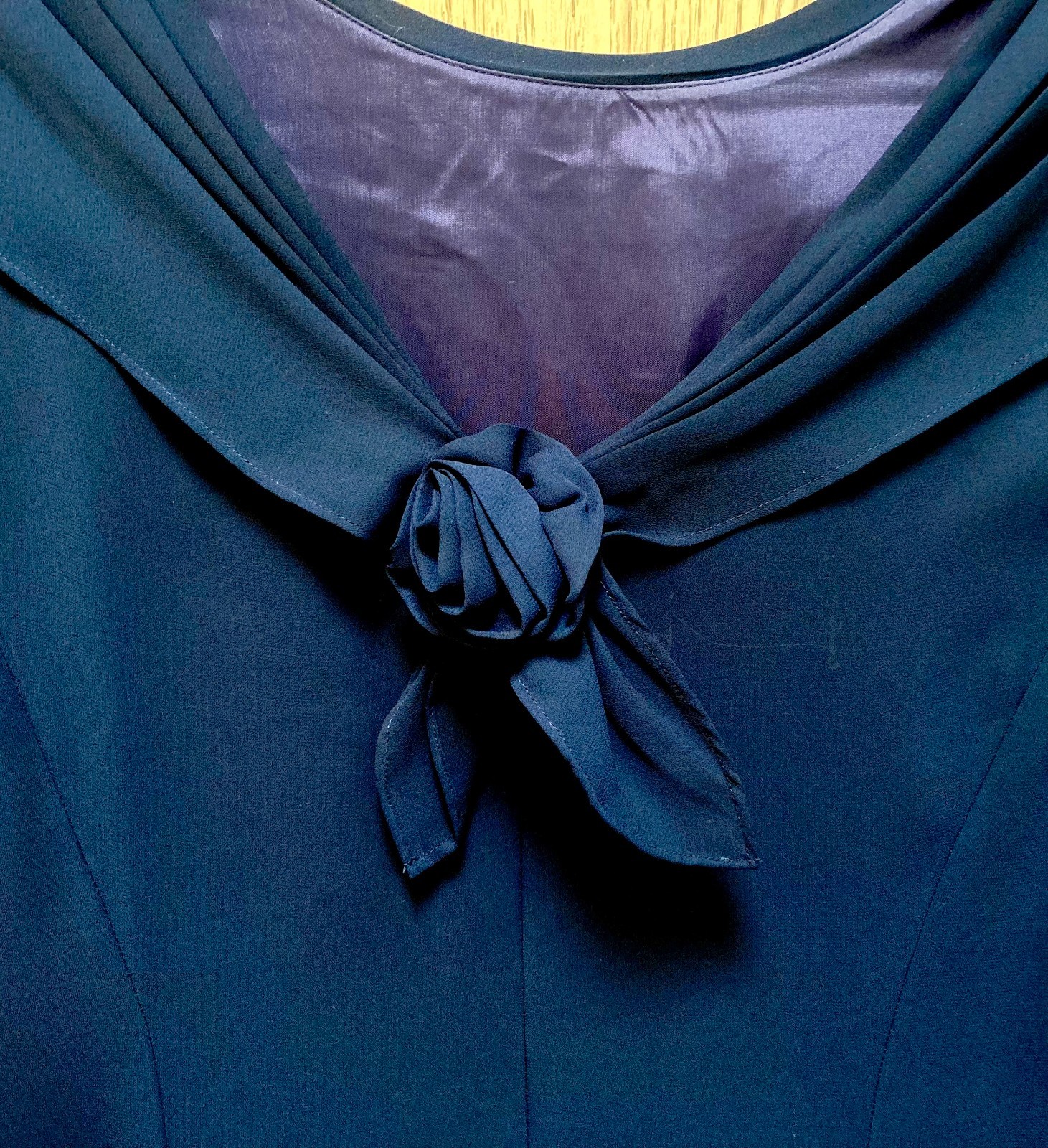 Vintage Depeche Mode by Yves Cossette 1940s Style Swing Dress Size 12 Navy Blue