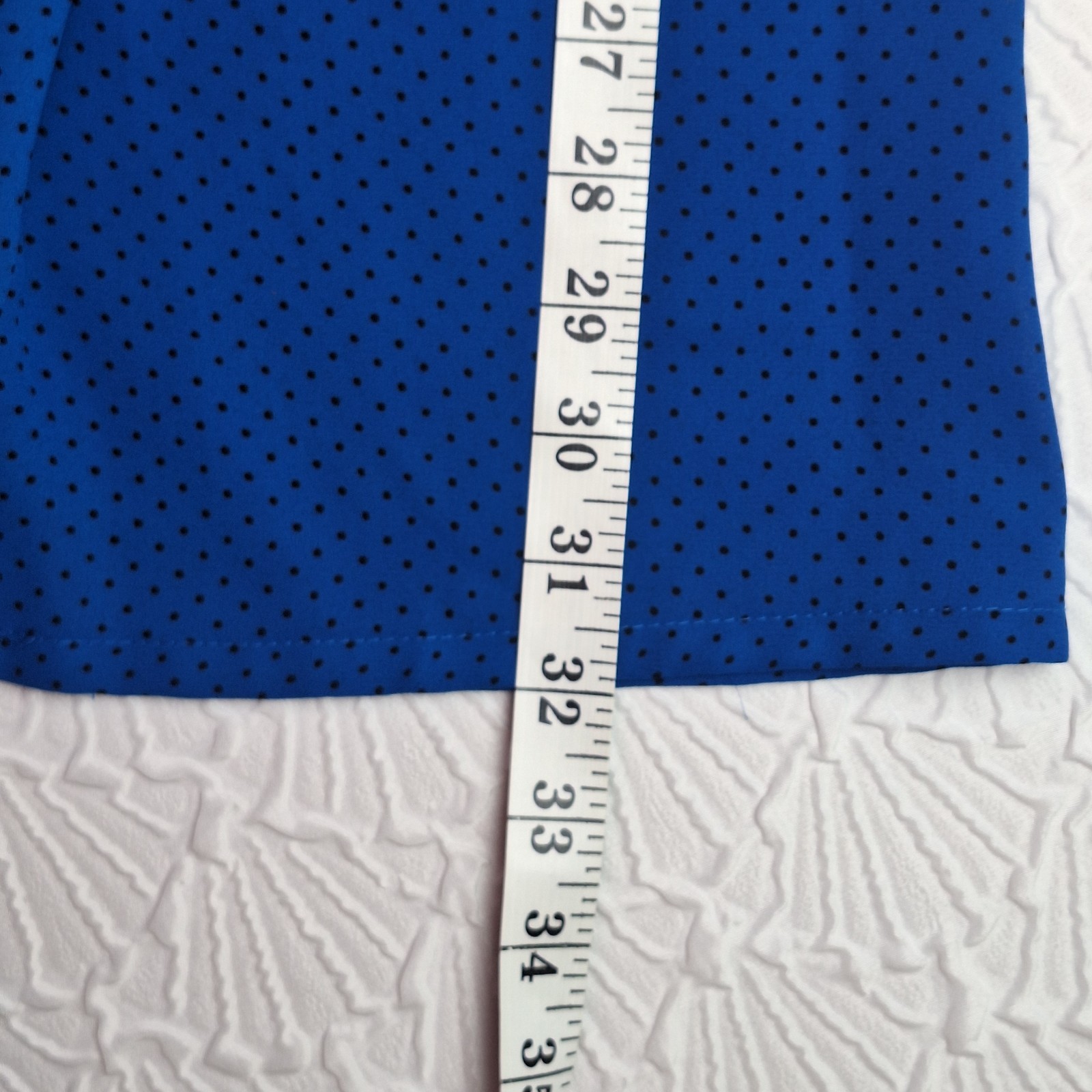 Vtg 80’s Compositions Skirt & Blouse Set, Blue With Black Polka Dots, Size…