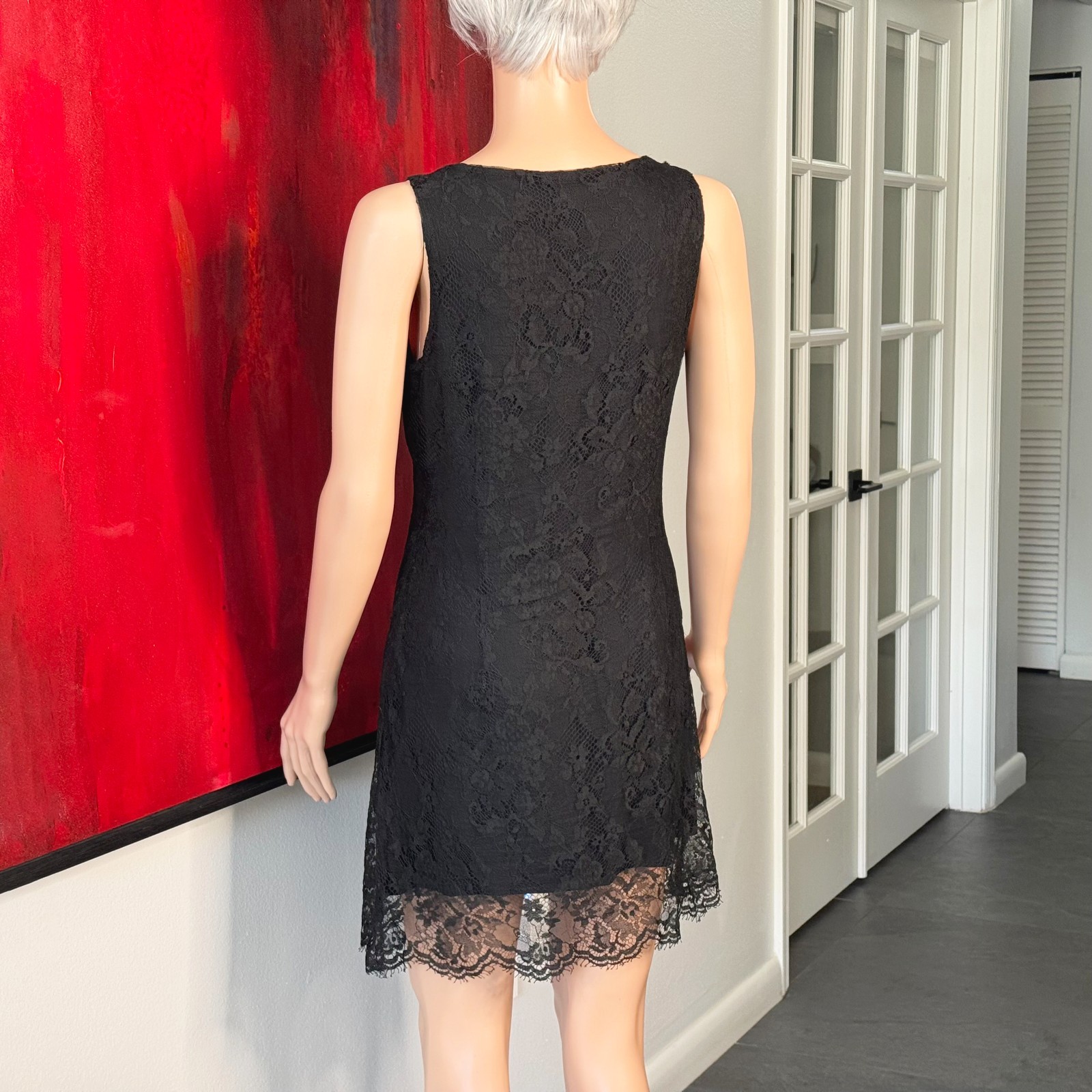 GIANNI VERSACE VERSUS black lace mini dress size 46 from S/S 1994