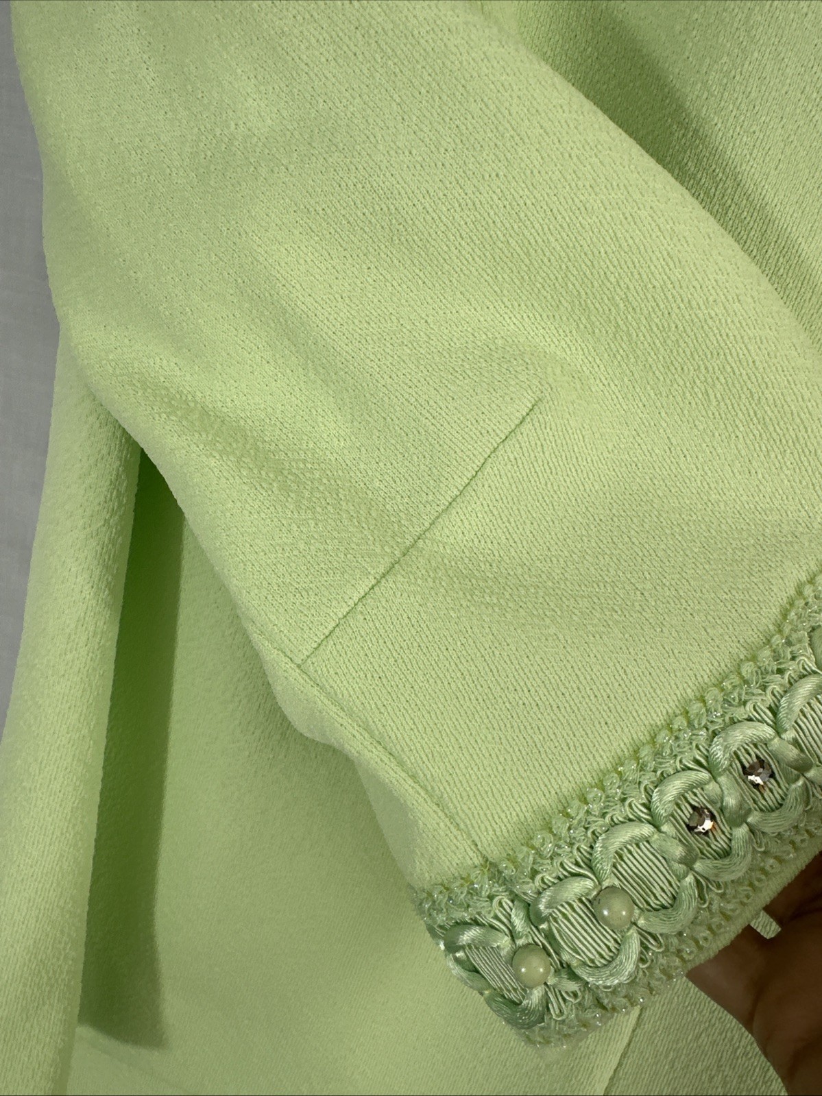 VTG Mod 2 Pc Sheath Dress & Boxy Crop Jacket Set *L/XL Key Lime Green Jackie O