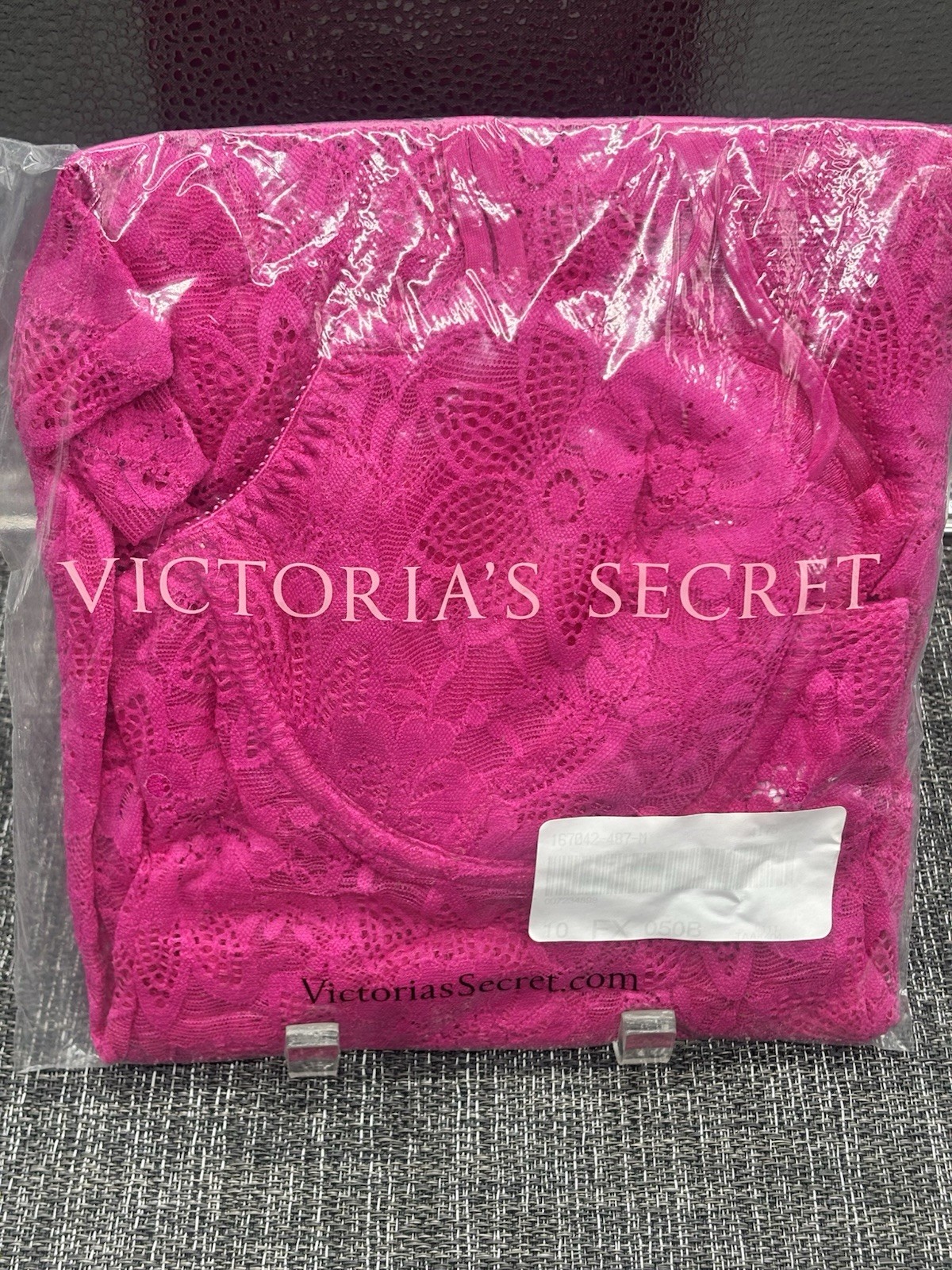 Vintage Victoria’s Secret Hot Pink Daisy Lace Nighty W/Thong Panties NOS 2004