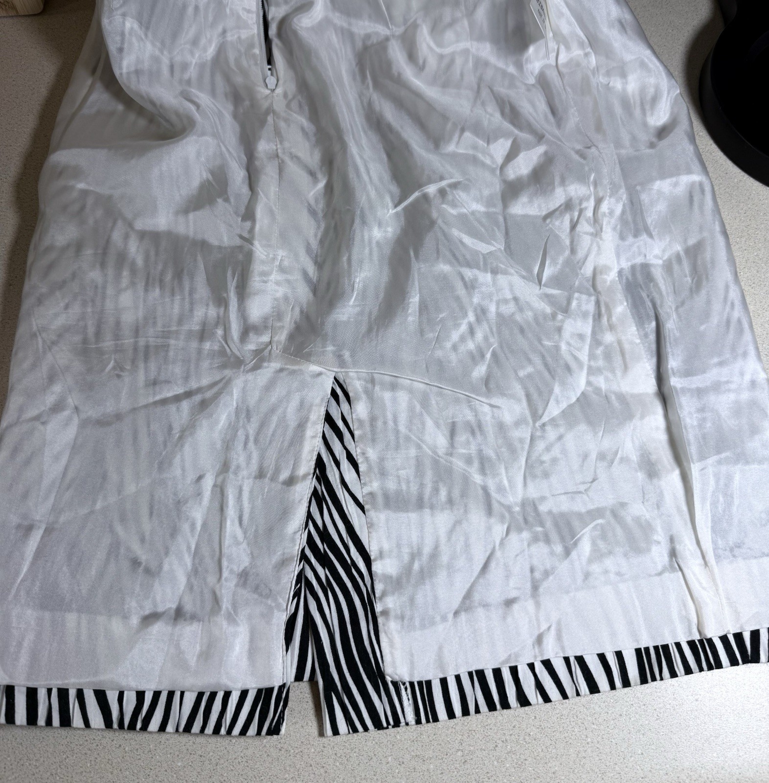 Vintage Bisang Couture Neiman Marcus XS Pencil Skirt Black White Zebra Print