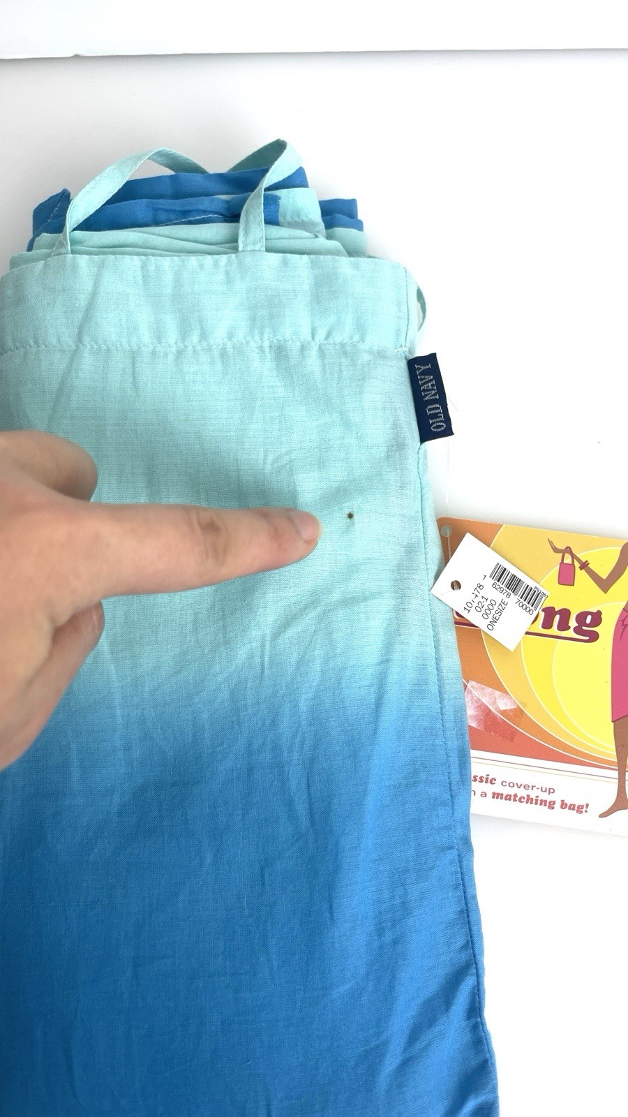 RARE 90s Y2K OLD NAVY 100% Cotton Classic Sarong Beach Cover Up w Matching Bag