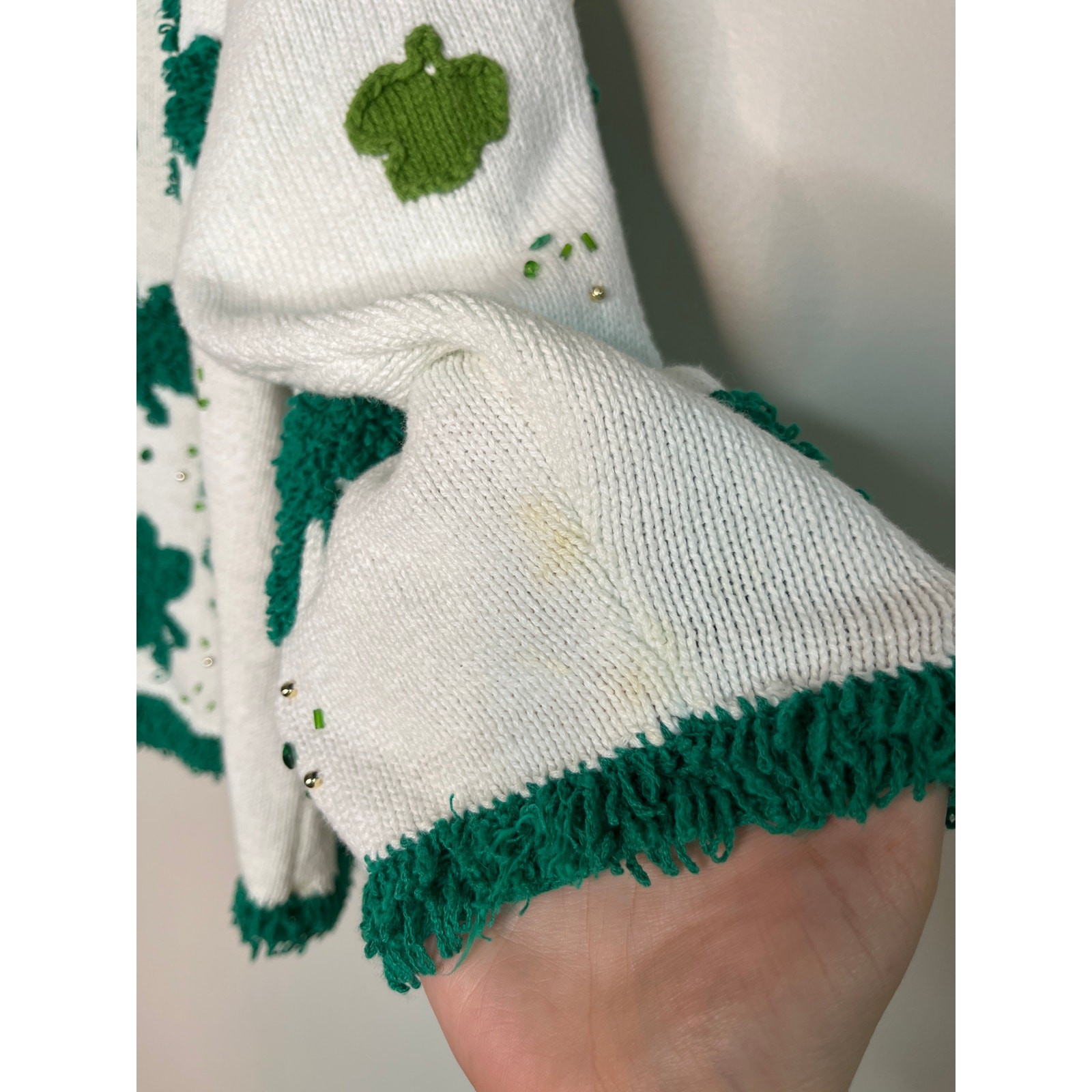 1990s Jane’s Closet Design Options Shamrocks Clover St Patrick’s Day Cardigan XL