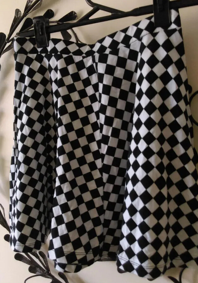Vintage ( Y2K Girls Express )Short Mini Black & White Checkers Skirt 10