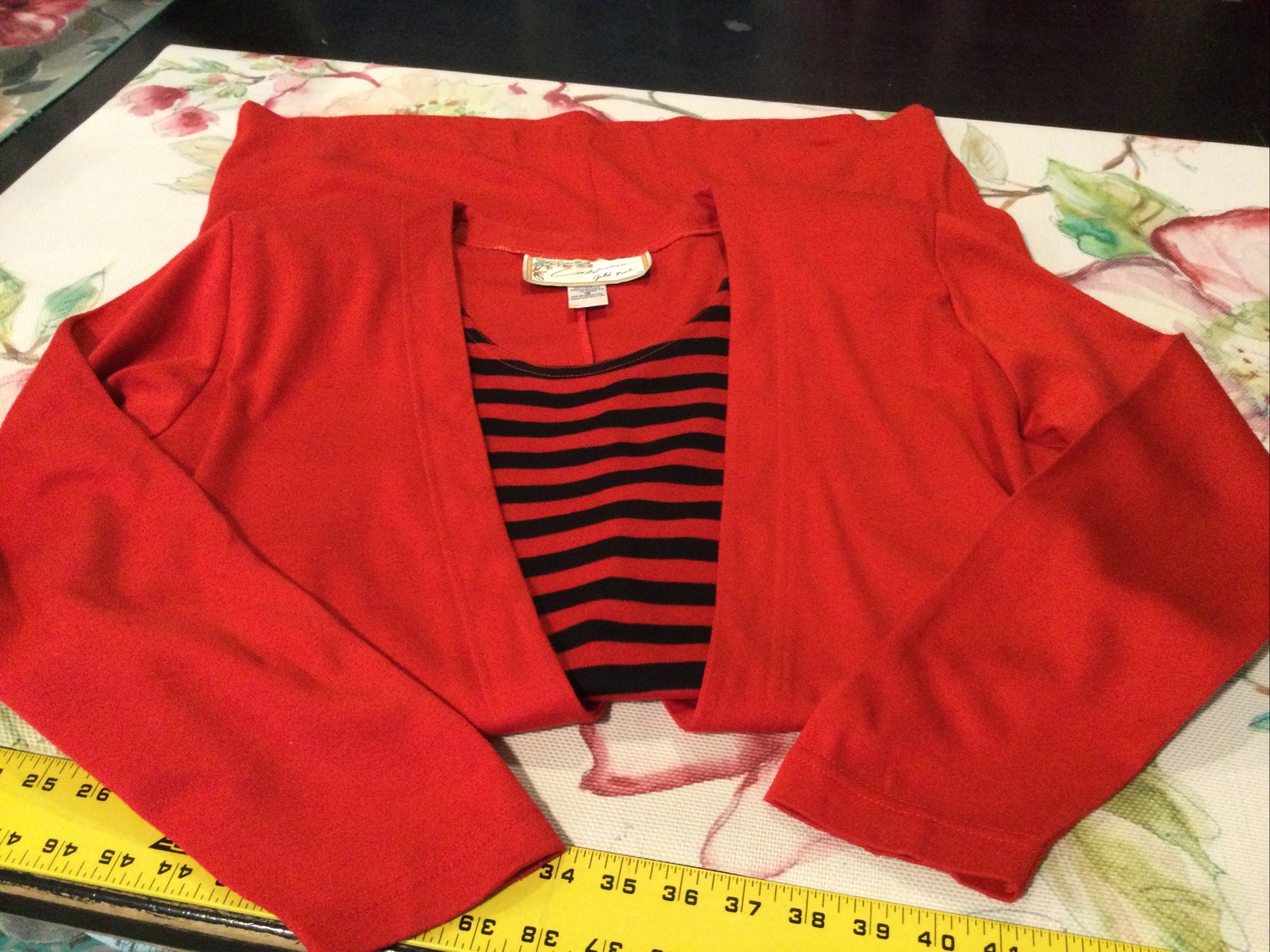 Vintage California Gold Rush Red & Black Strip Knit Dress Sz 16 Bust 46” Pockers