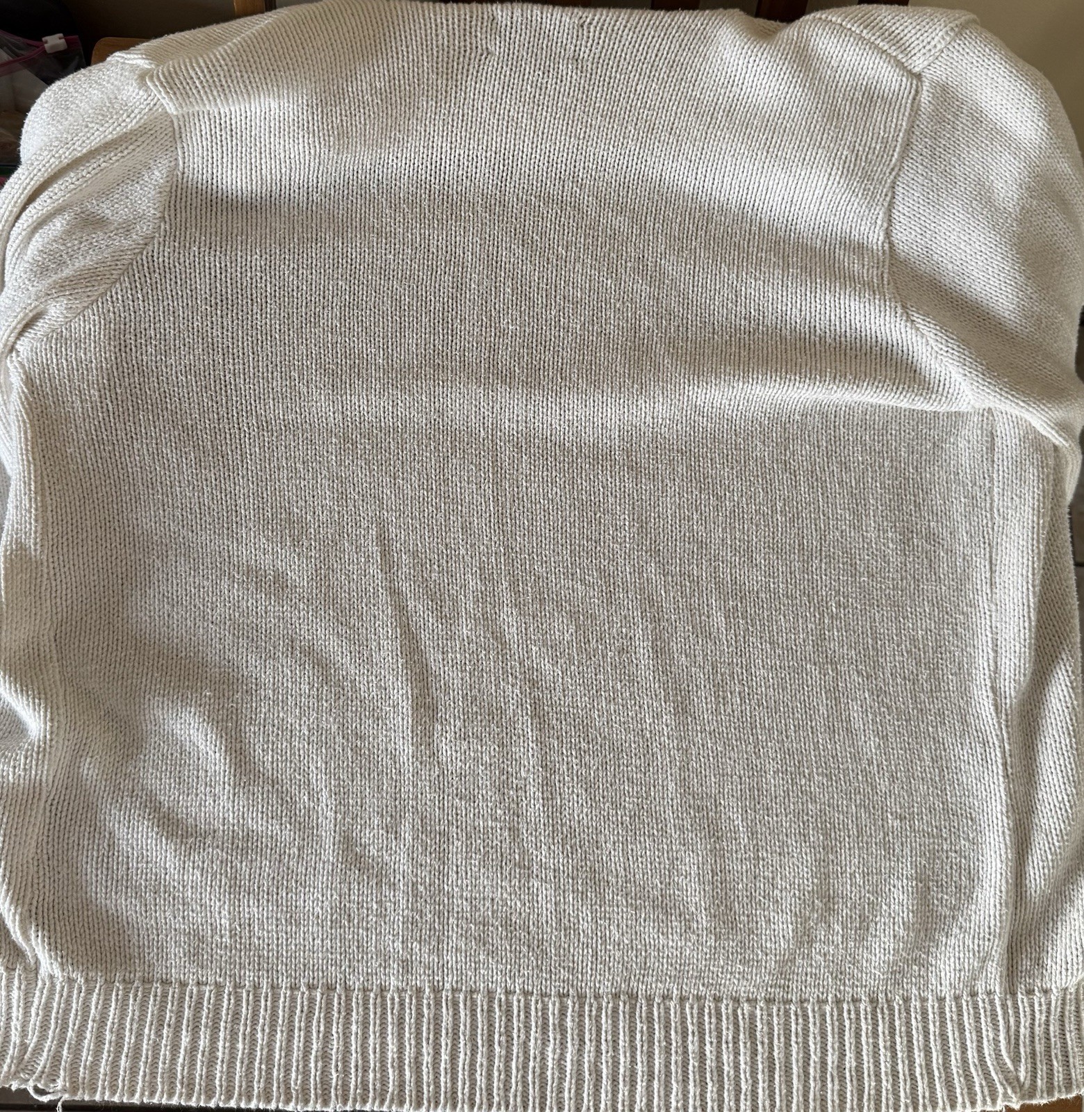 VTG Alps Women’s Sweater Size Large Ivory 100% Cotton Double Pocket Chunky Zip