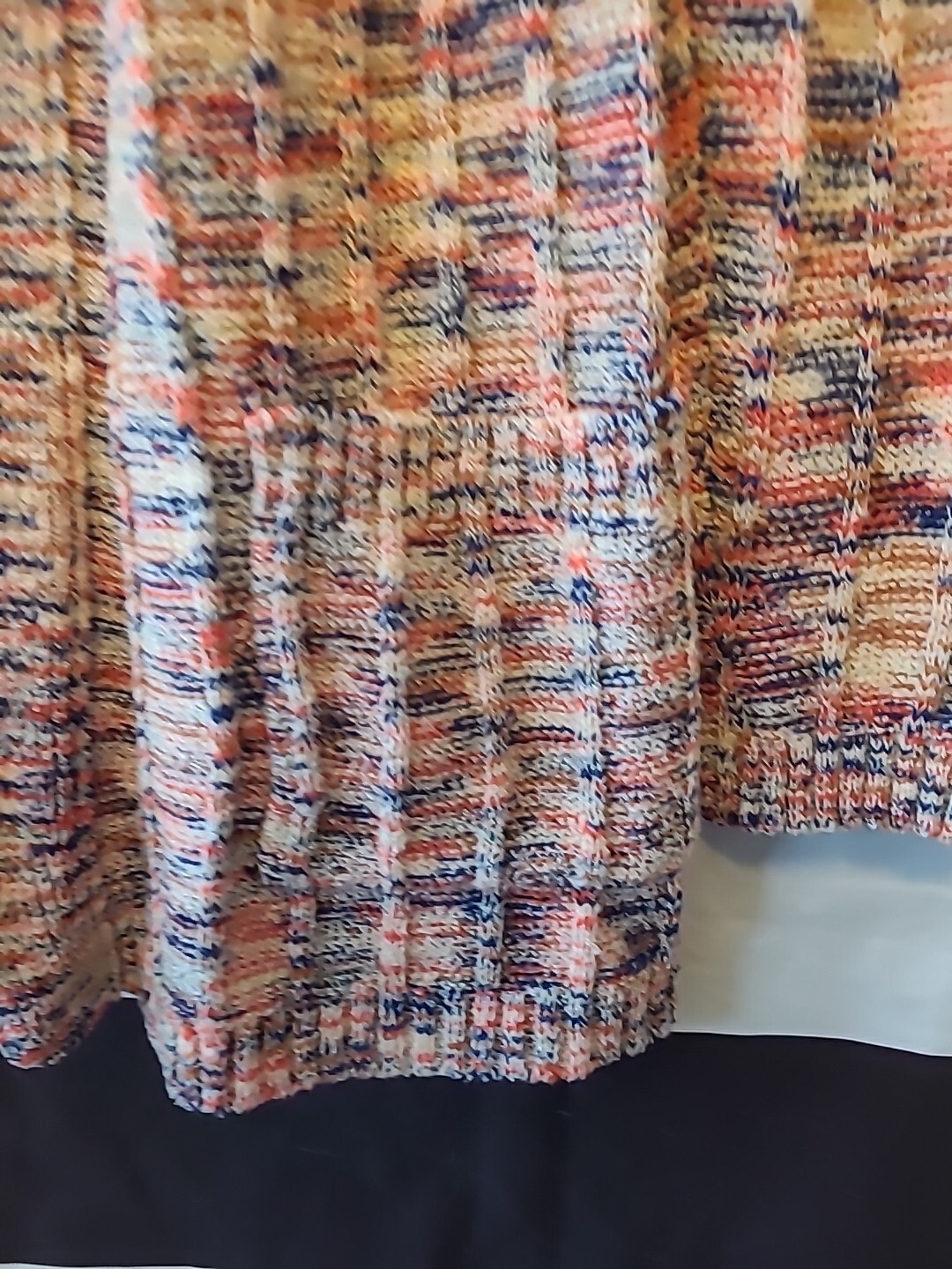 70s Organically Grown Sweater Arpeja Medium Colorful Knit Cardigan Red Blue