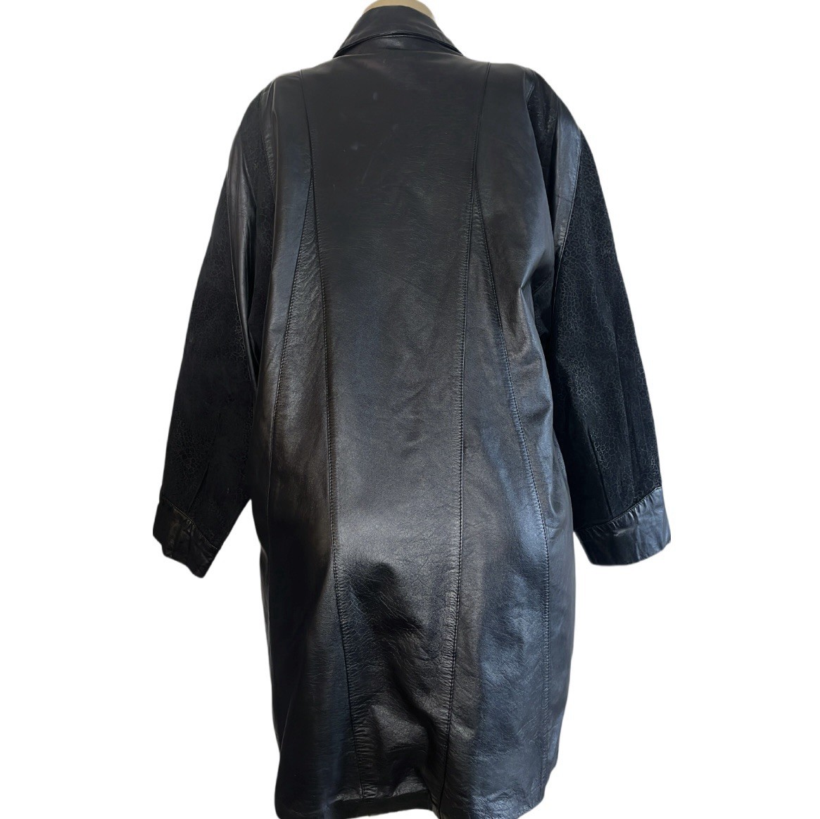 Vintage 80s Architect Leather Blazer W/ Cheetah Print Textured Patches