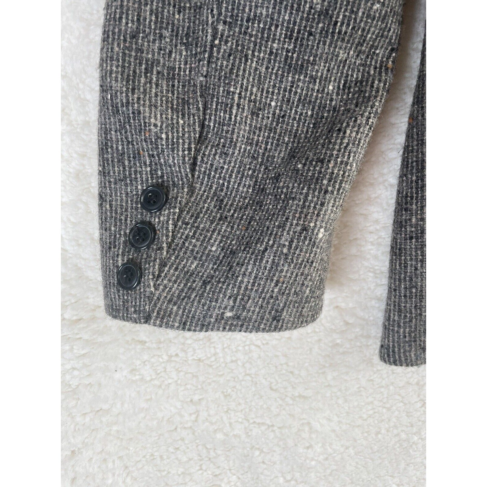VTG Casa De Lana Blazer Jacket Womens 15/16 Wool Tweed Heathered Gray
