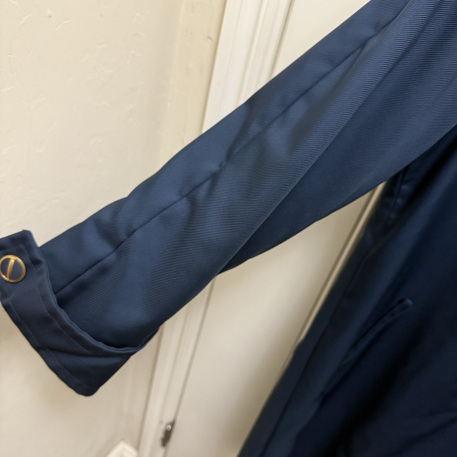 Vintage 70’s Count Romi Slate Blue Belted Trench Coat Size 18
