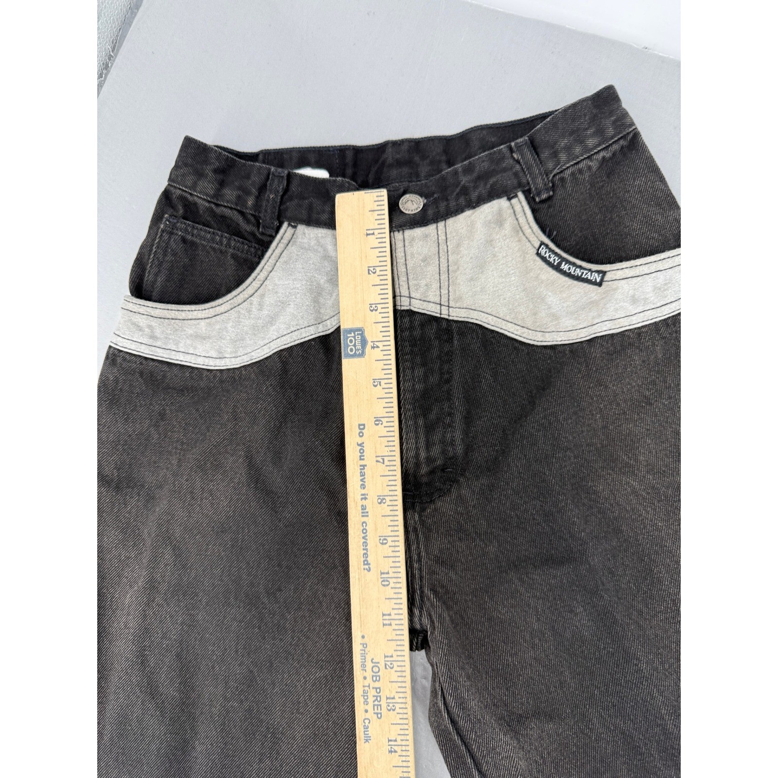 Rocky Mountain Clothing Co Vintage Western Jeans Black Grey Yoke 30/11 Womens