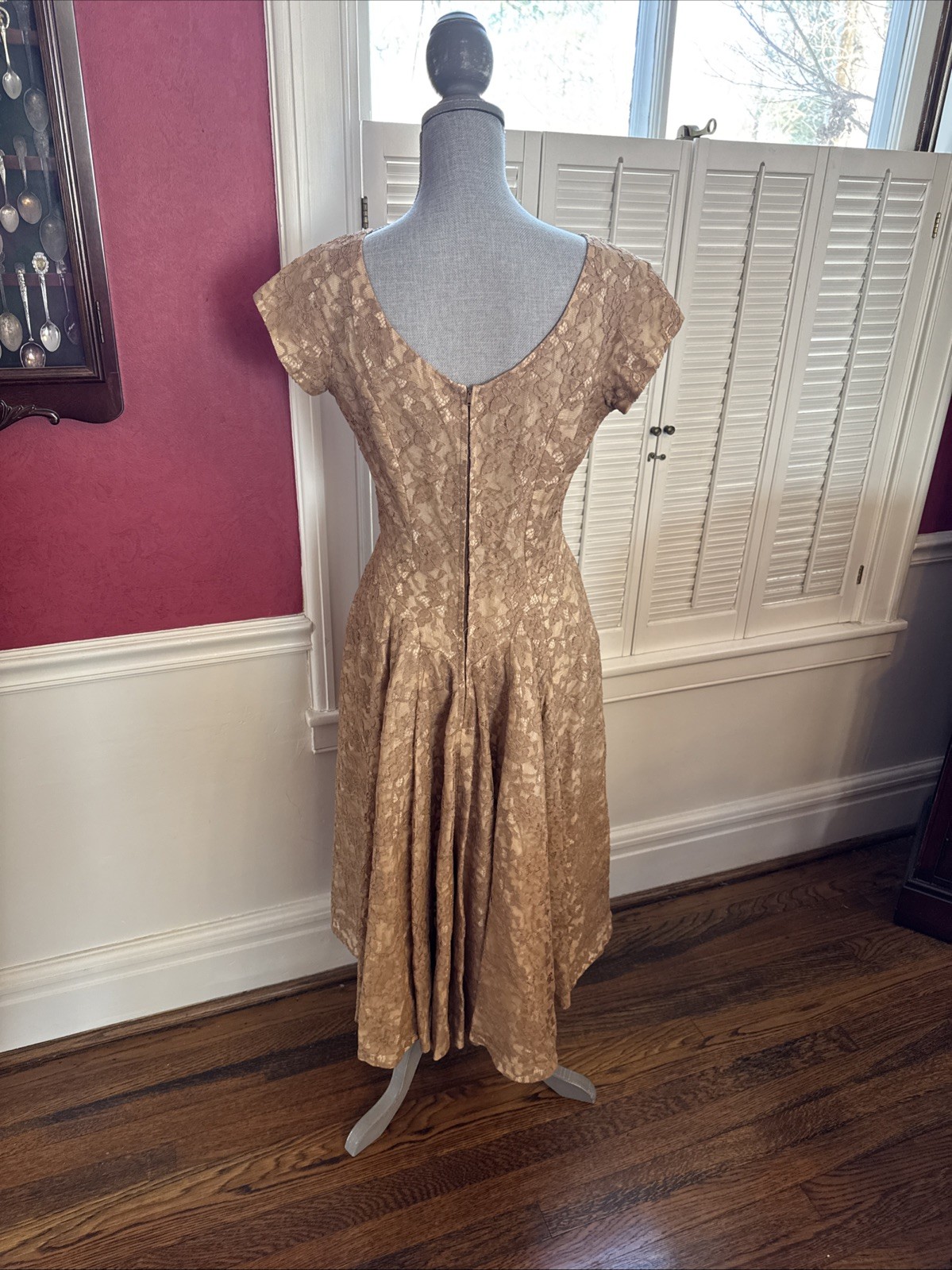 VTG 50s 60s A Normal Original Beaded Lace Party Prom Dress S/M