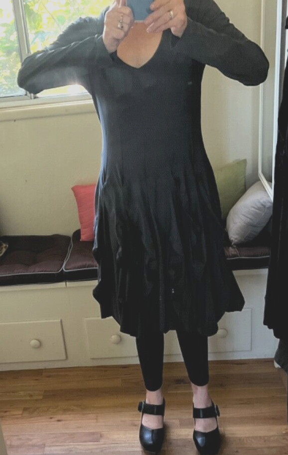 Pre Owned Grey Fluttery Polyester Gray Dress Indies Vintage Sz 4 Poly/Elasticine