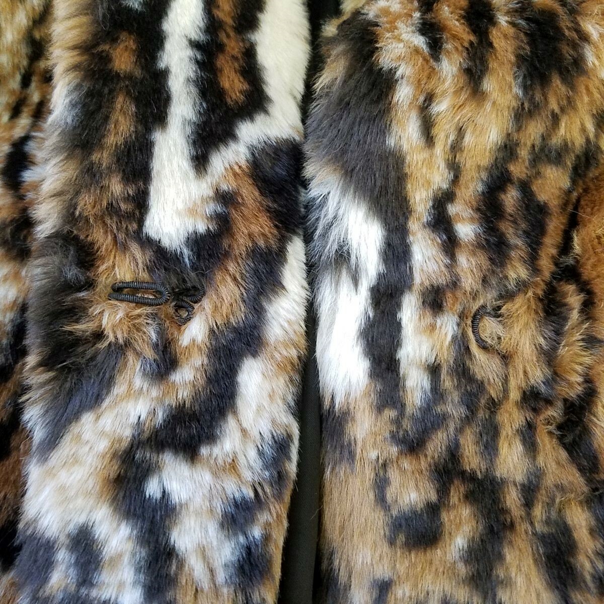 Womens Faux Tiger Fur Swing Coat Monterey Fashions Size S