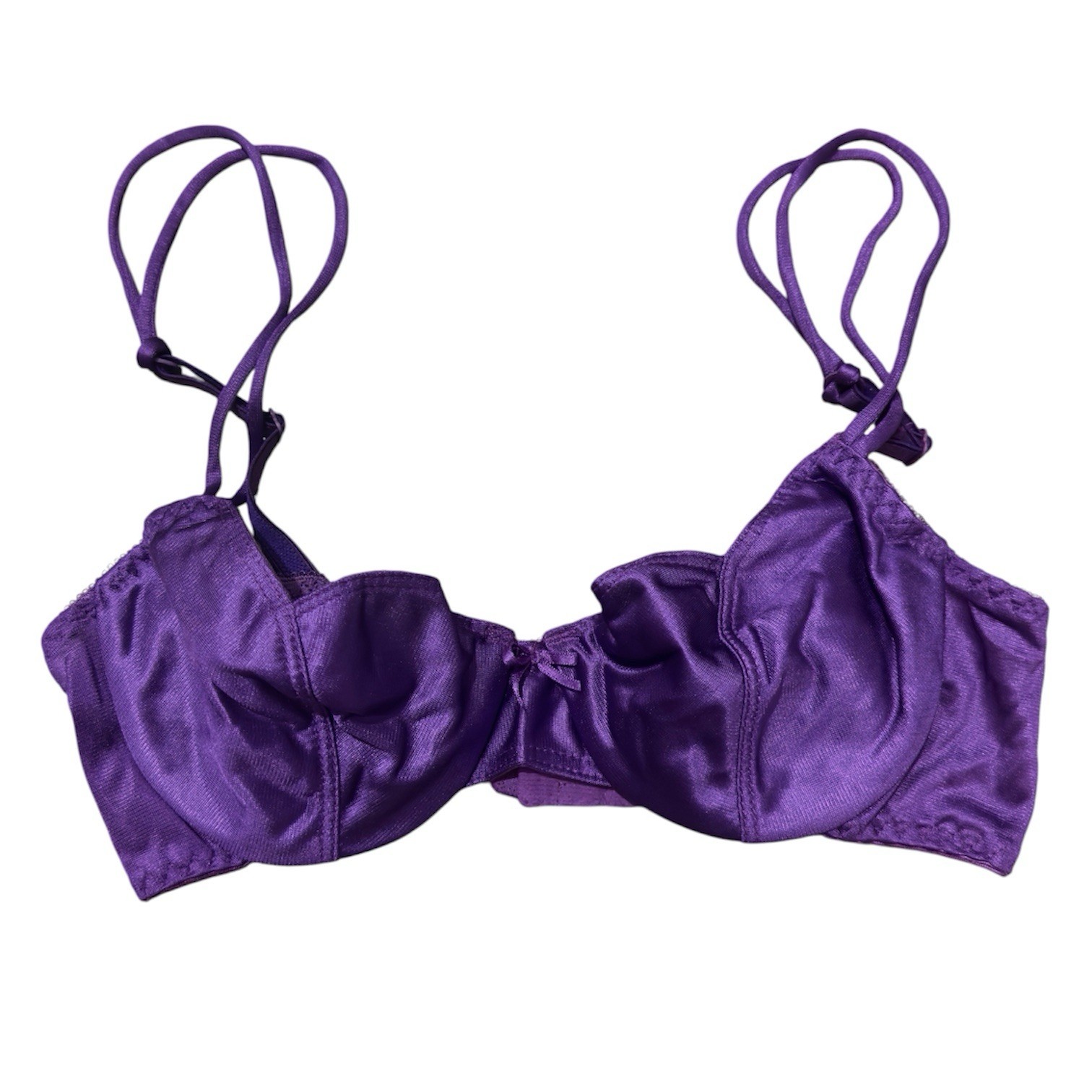 Vintage Victoria’s Gold Label Secret Satin Underwire Bra Purple 32B Second Skin